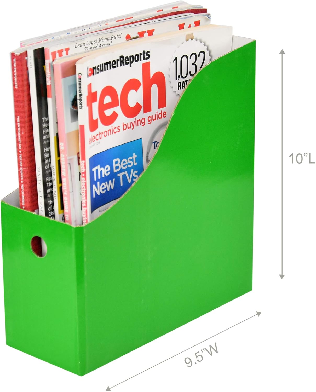 Home-X Juego de 6 soportes para archivadores de revistas, almacenamiento de escritorio, documentos, carpetas, libros y revistas organizador para