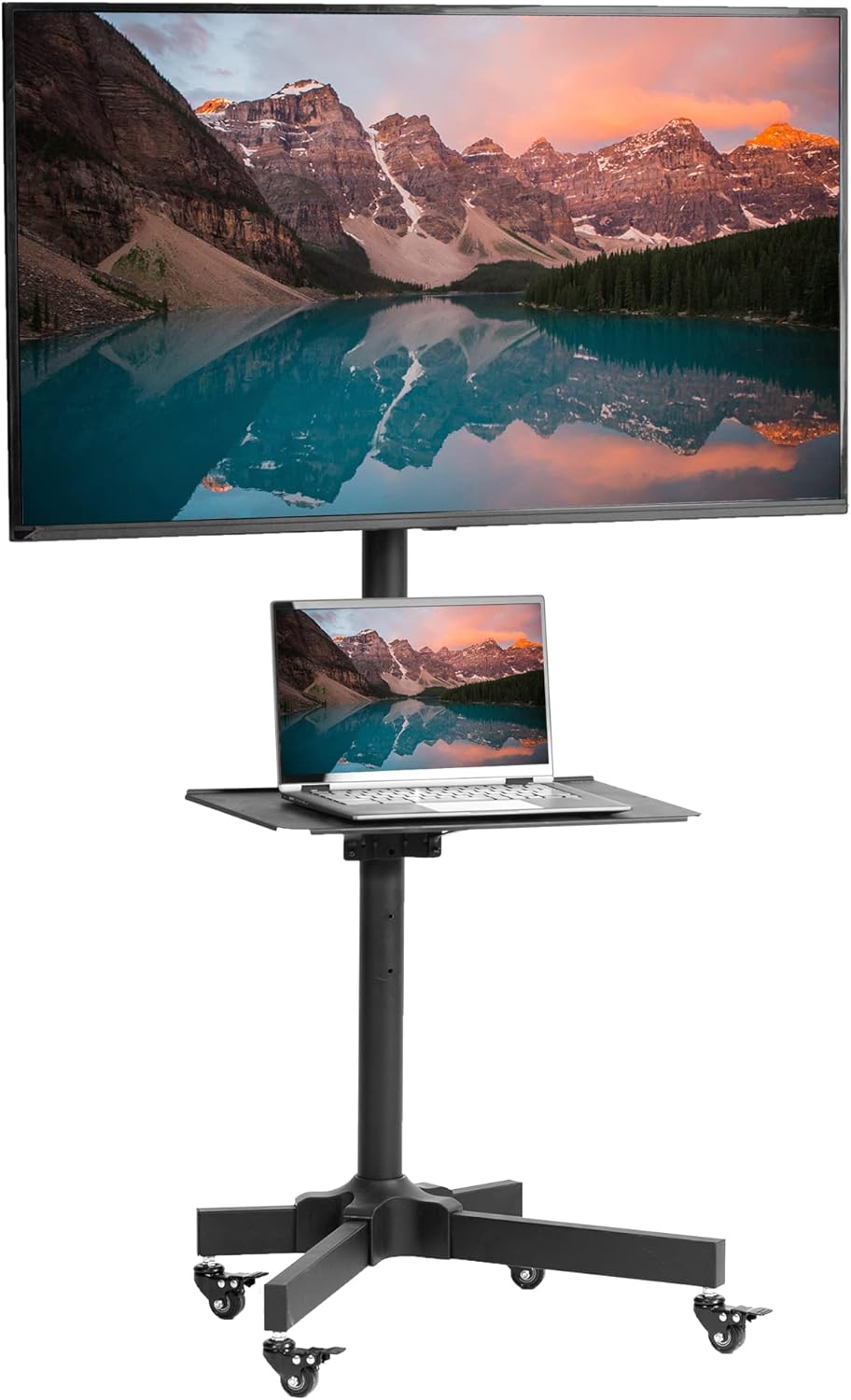 VIVO Base móvil de TV para pantallas planas LCD LED Plasma panel de soporte de piso con ruedas que se bloquean para TV de 23″ a 55″