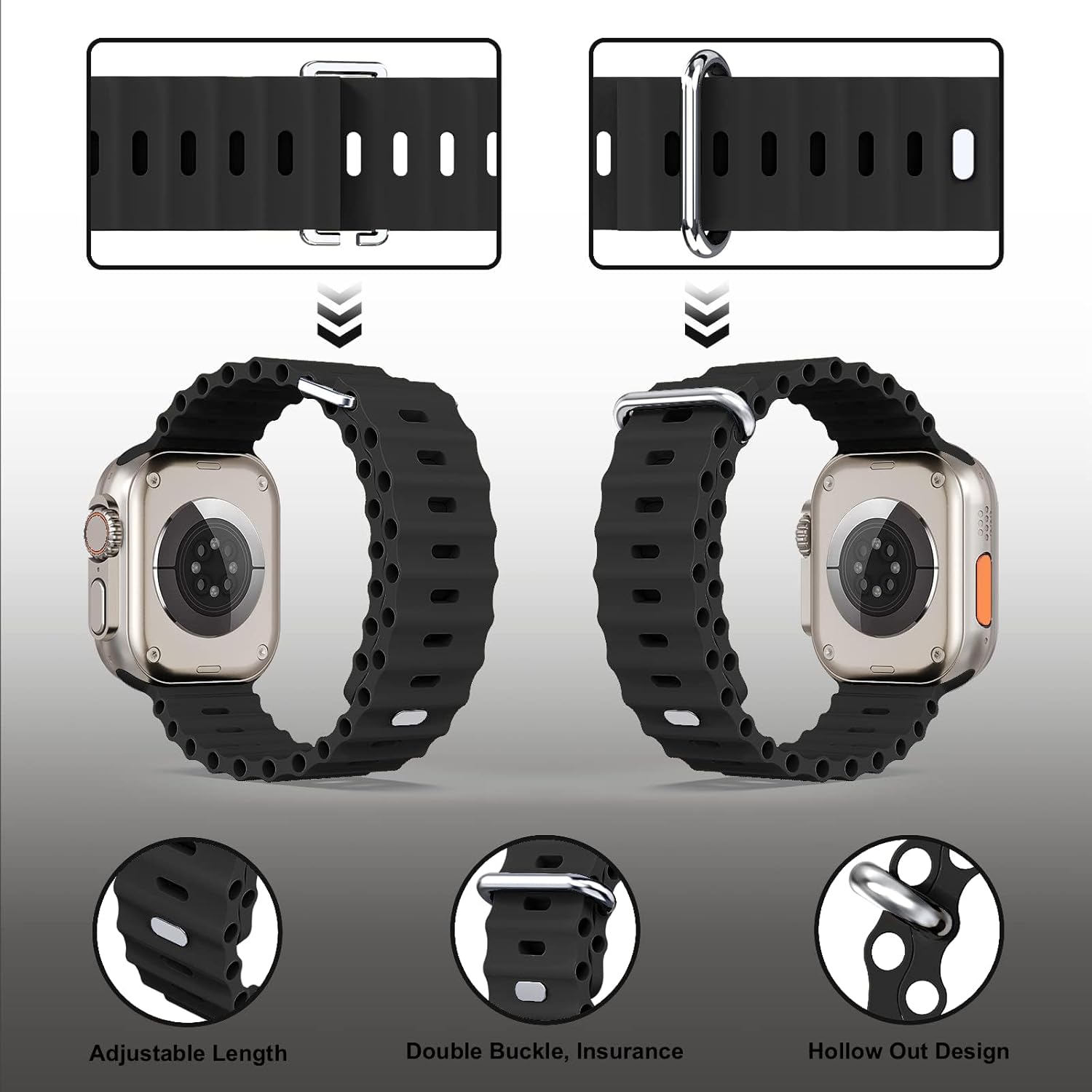 Paquete de 5 correas deportivas compatibles con Apple Watch Band de 1.496 pulgadas, 1.575 pulgadas, 1.614 pulgadas, 1.654 pulgadas, 1.732 pulgadas,