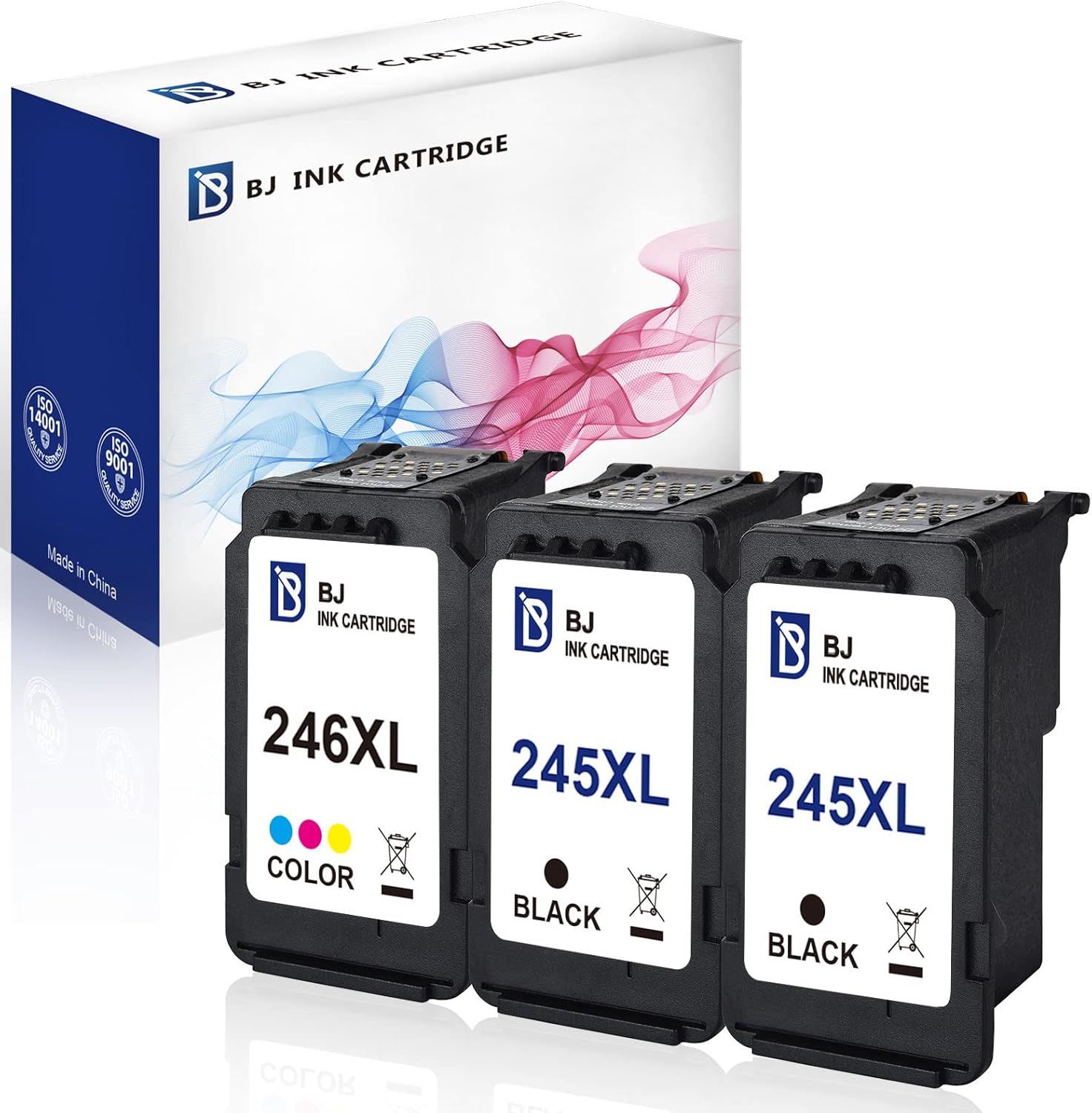BJ Cartucho de tinta de repuesto para Canon PG-245XL CL-246XL Cartucho de tinta compatible con impresora PIXMA MG2520 MG2522 MG2920 MG2922 MG2924