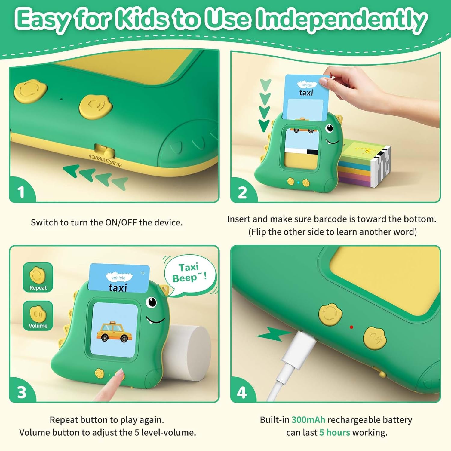 Juguetes para niños pequeños con 510 palabras visuales, juguetes de aprendizaje Montessori para niños pequeños de 1-3, 2-4, juguetes sensoriales de