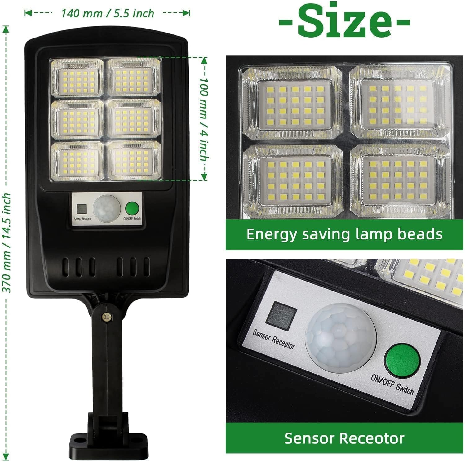 Duewot Luces solares para exteriores, paquete de 2 luces de seguridad con sensor de movimiento de 1000 lúmenes, luces solares impermeables para