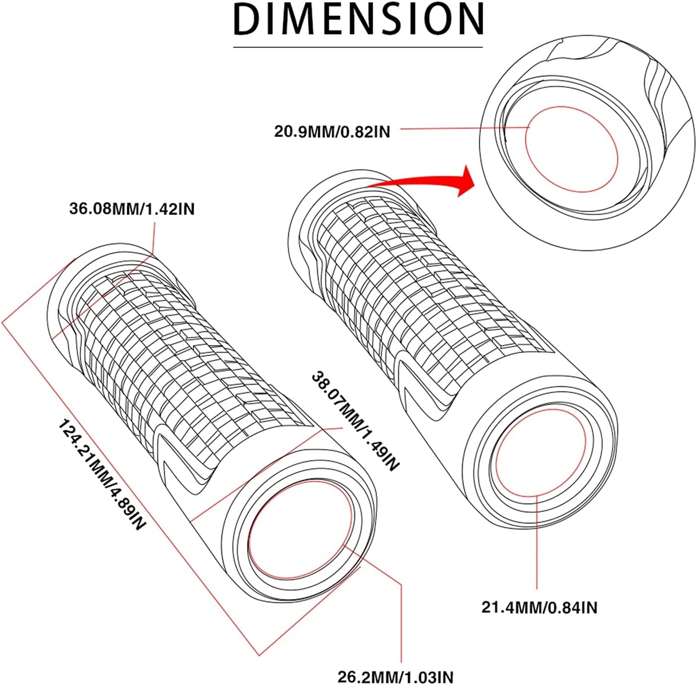 Puños antideslizantes para manillar de motocicleta de 78 pulgadas, 0.866 in, para Ducati Monster 695 696 796 620 400 600 M600 Monster620 M620 M620