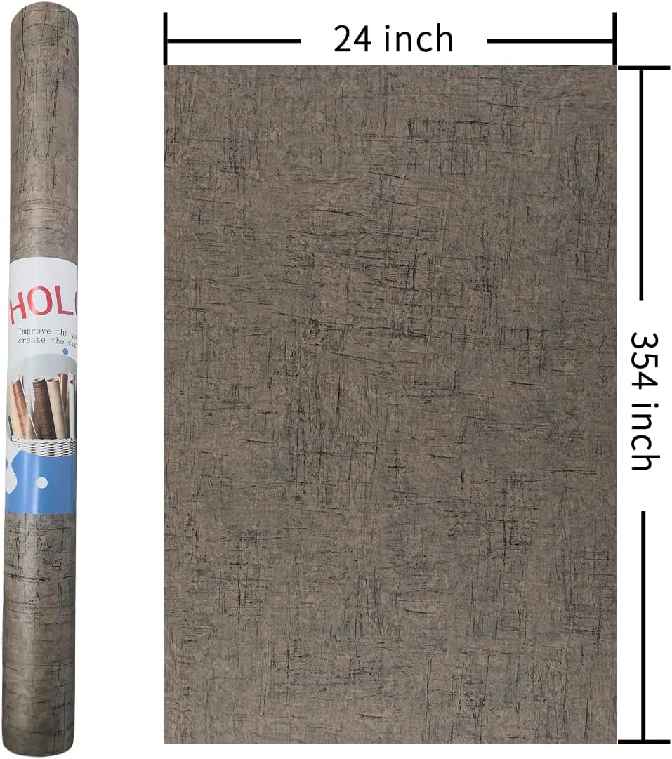 HOLOMEY Papel de contacto de mármol marrón de 24 x 354 pulgadas, papel tapiz impermeable para encimera, papel de contacto autoadhesivo de mármol,