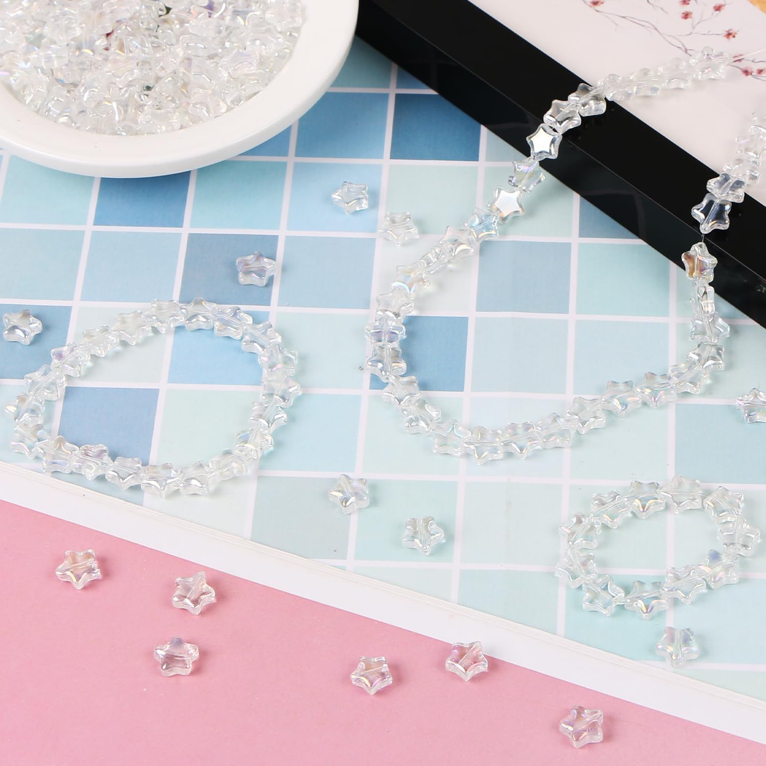 200 cuentas de estrella de cristal para hacer joyas, pulseras de estrella de cristal de EVERMARKET a granel, cuentas sueltas de estrella de color