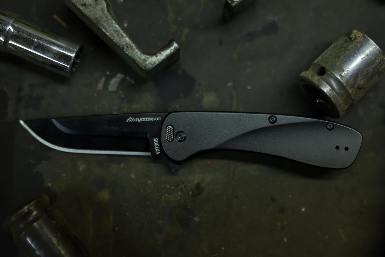 OUTDOOR EDGE RAZOR VX1 – Cuchillo de bolsillo plegable EDC asistido con hoja reemplazable  Hoja de acero inoxidable de 3 pulgadas, mango de aluminio