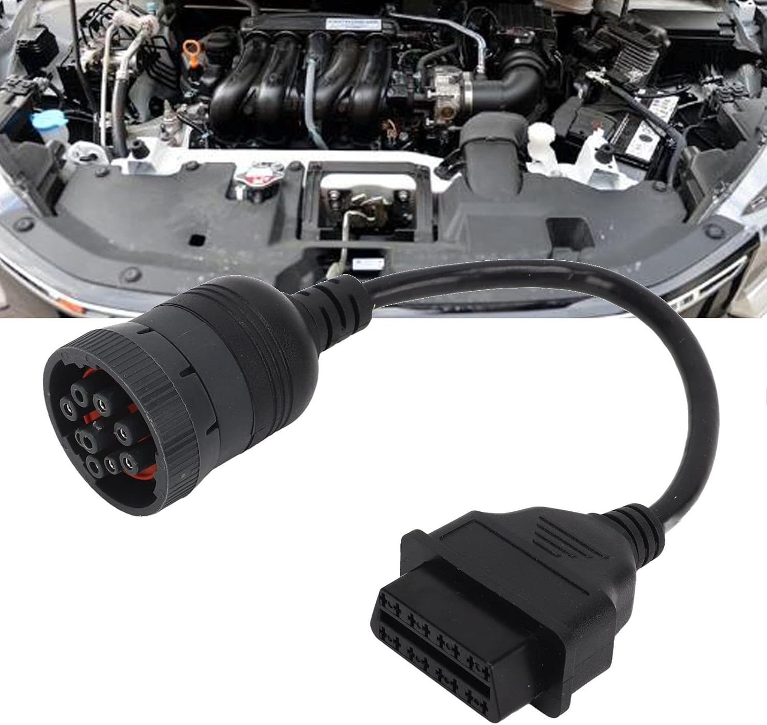 Pilipane Cable adaptador OBD2 de 9 pines a 16 pines para camiones pesados y vehículos comerciales, herramienta de diagnóstico automotriz universal