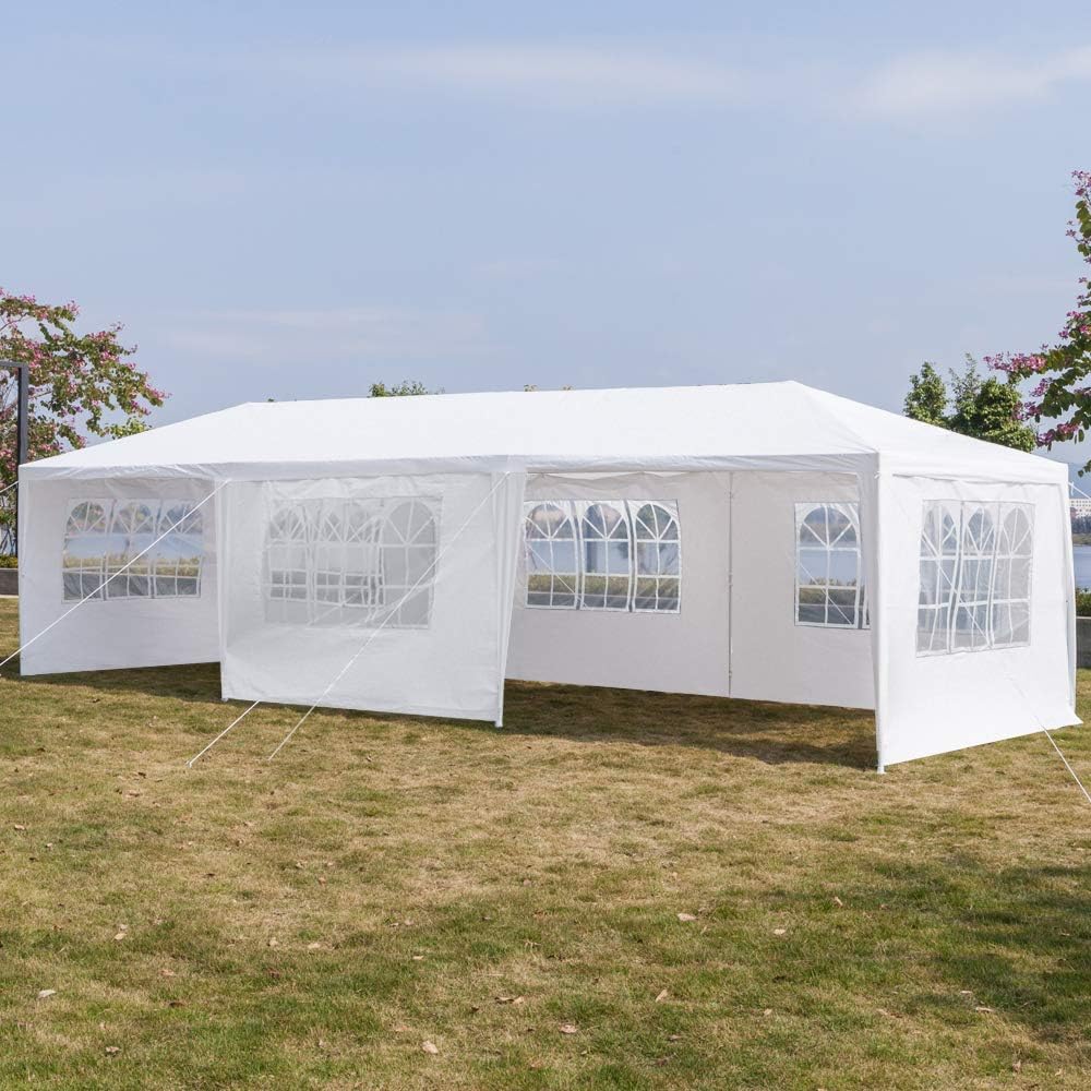 Tienda de campaña impermeable con toldo para cenador, 10 x 30 pies, tienda de campaña resistente al agua, para fiestas al aire libre, carpas de boda