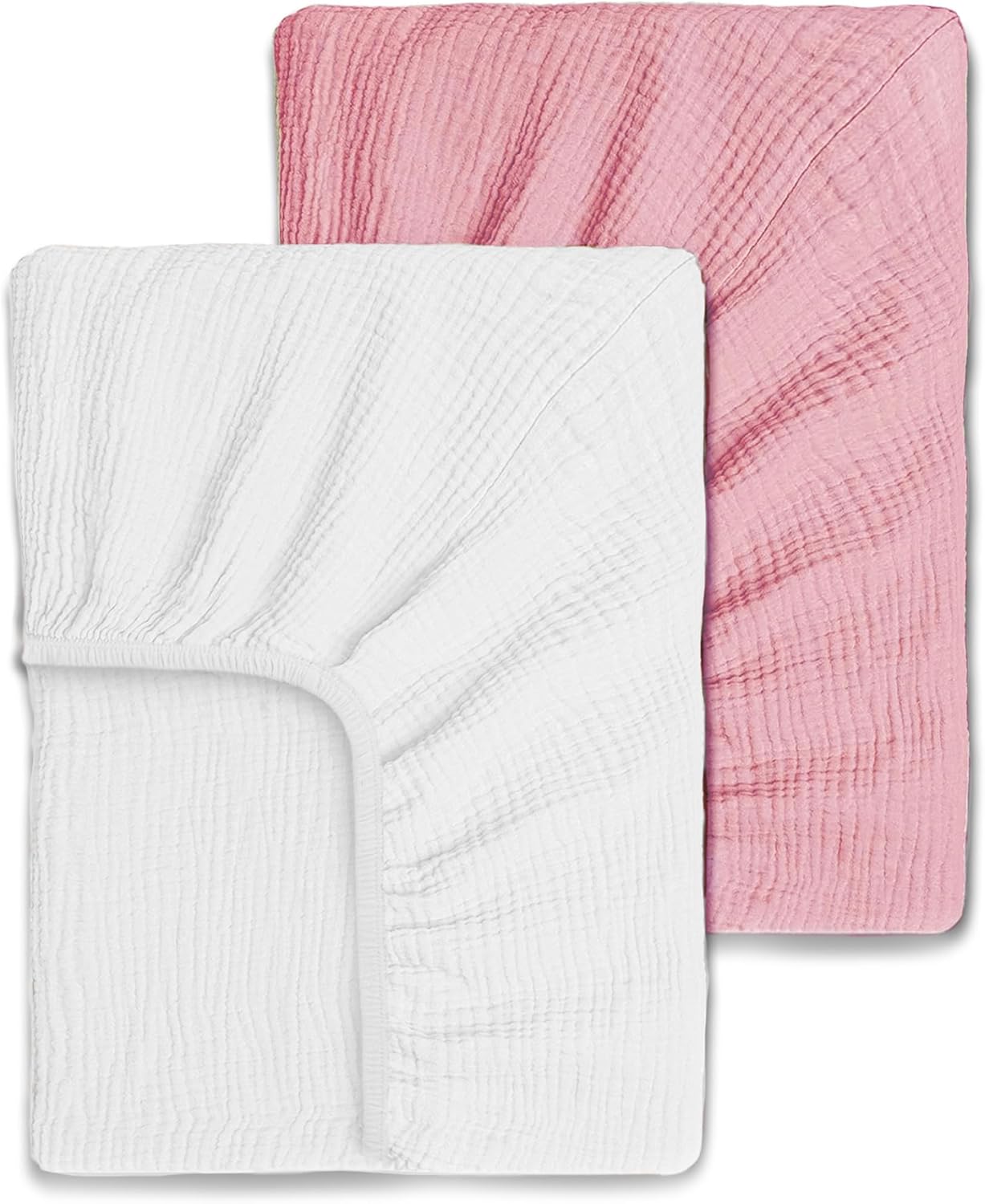 Juego de 2 sábanas de muselina ultrasuaves para cuna de bebé, para niño o niña, 100% algodón orgánico, bohemio, juego de sábanas para cuna de ajuste