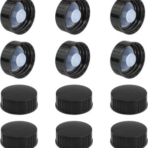 Tapón de rosca sellada de polietileno negro, 12 unidades, 1.102 in, tapa de rosca sellada de polietileno negro, adecuada para productos químicos Tapón de rosca sellada de polietileno negro, 12 unidades, 1.102 in, tapa de rosca sellada de polietileno negro, adecuada para productos químicos