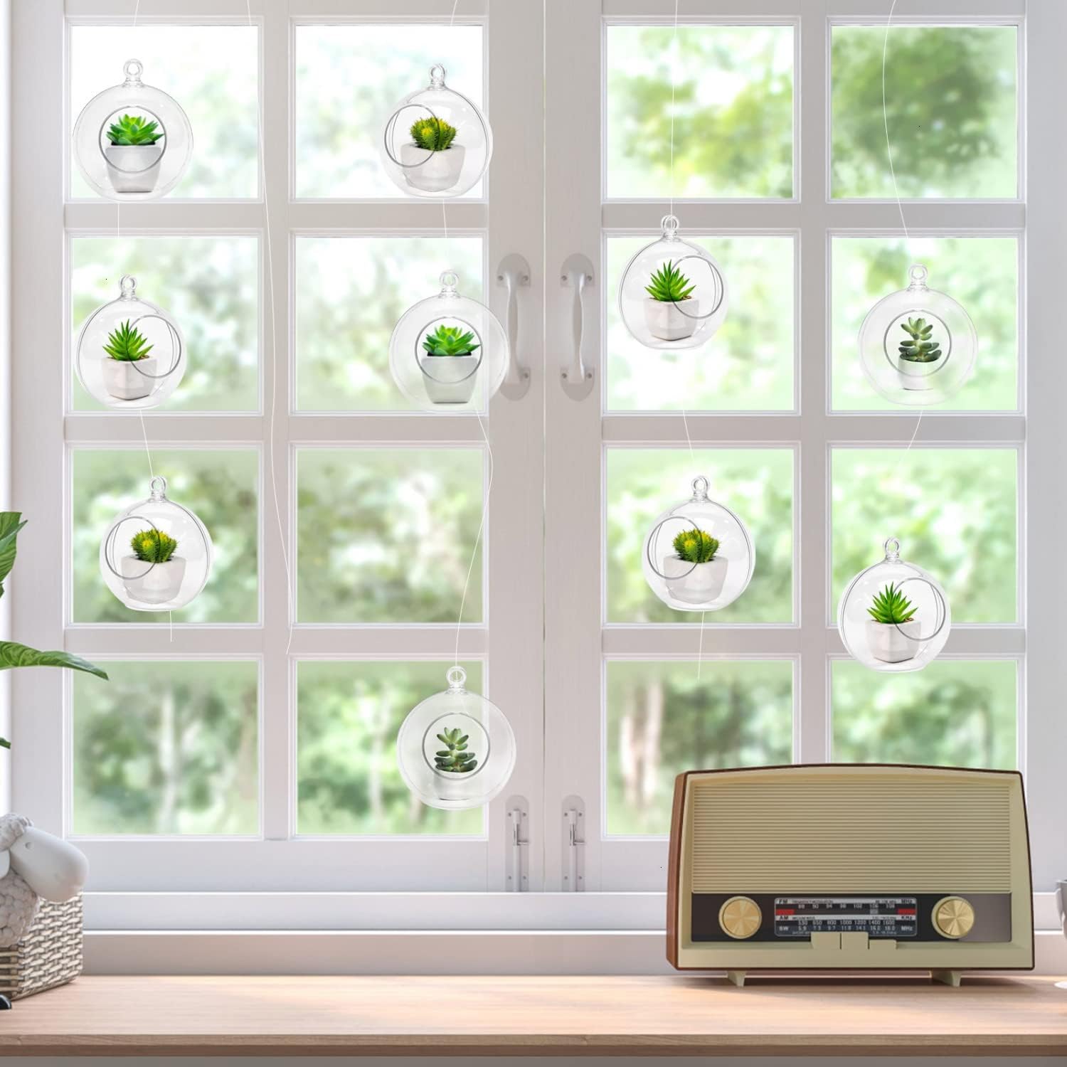 Pomeat 30 portavelas colgantes de plástico transparente para terrario, luces de té, portavelas para plantas, bodas, fiestas de Navidad, decoración