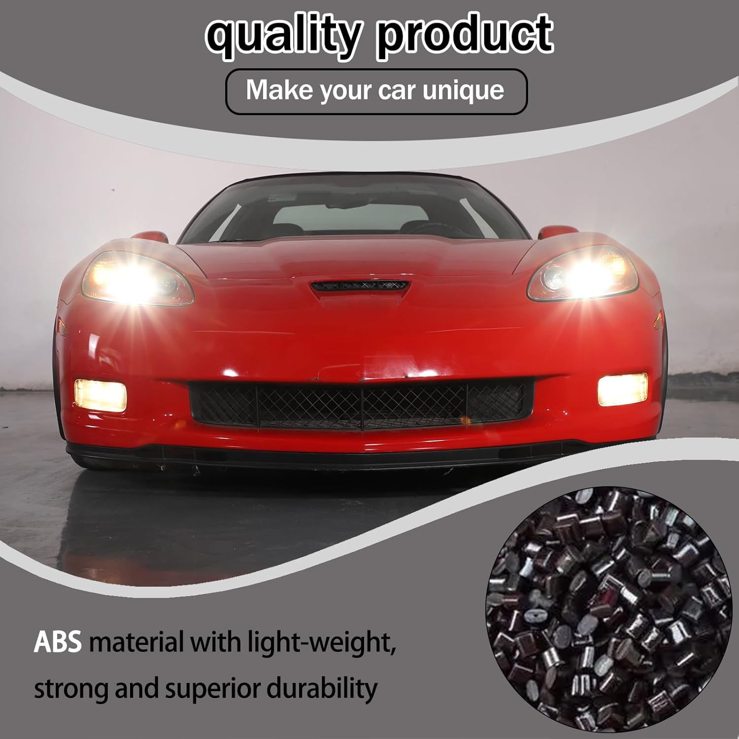 Protector de cubierta de luz antiniebla delantera compatible con Chevrolet Corvette C6 2005-2013, ABS antiniebla delantera lámpara lámpara lámpara