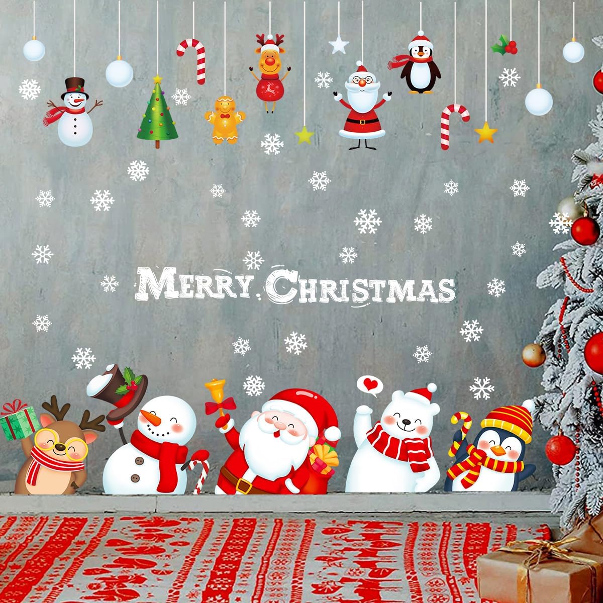 Calcomanías de pared de Navidad, calcomanías de pared de Navidad extraíbles, calcomanías de pared de Navidad, calcomanías de pared de Navidad,