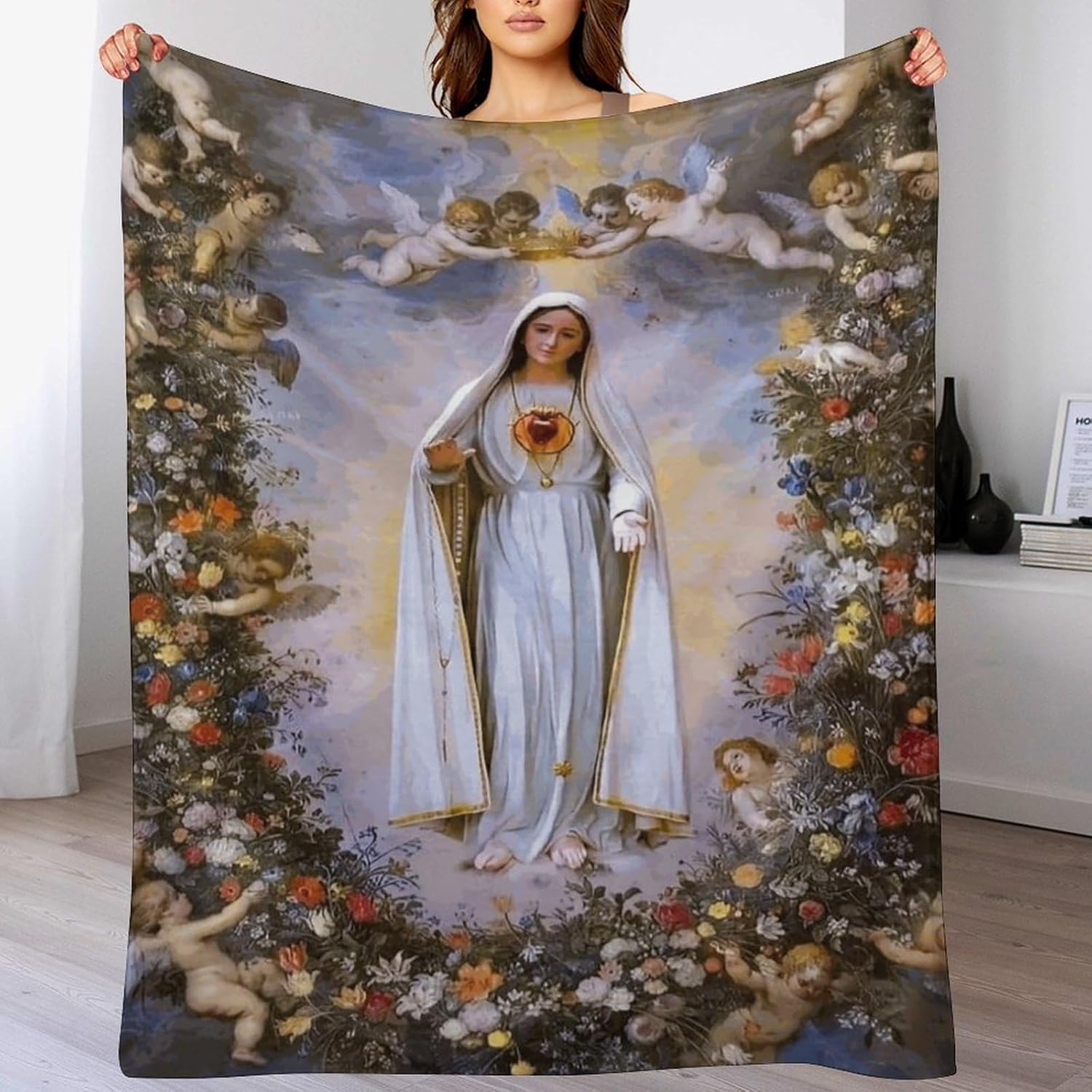 Manta de franela con diseño de Virgen María, Nuestra Señora de Guadalupe, suave y cómoda, regalo de creencias religiosas para cuatro estaciones,