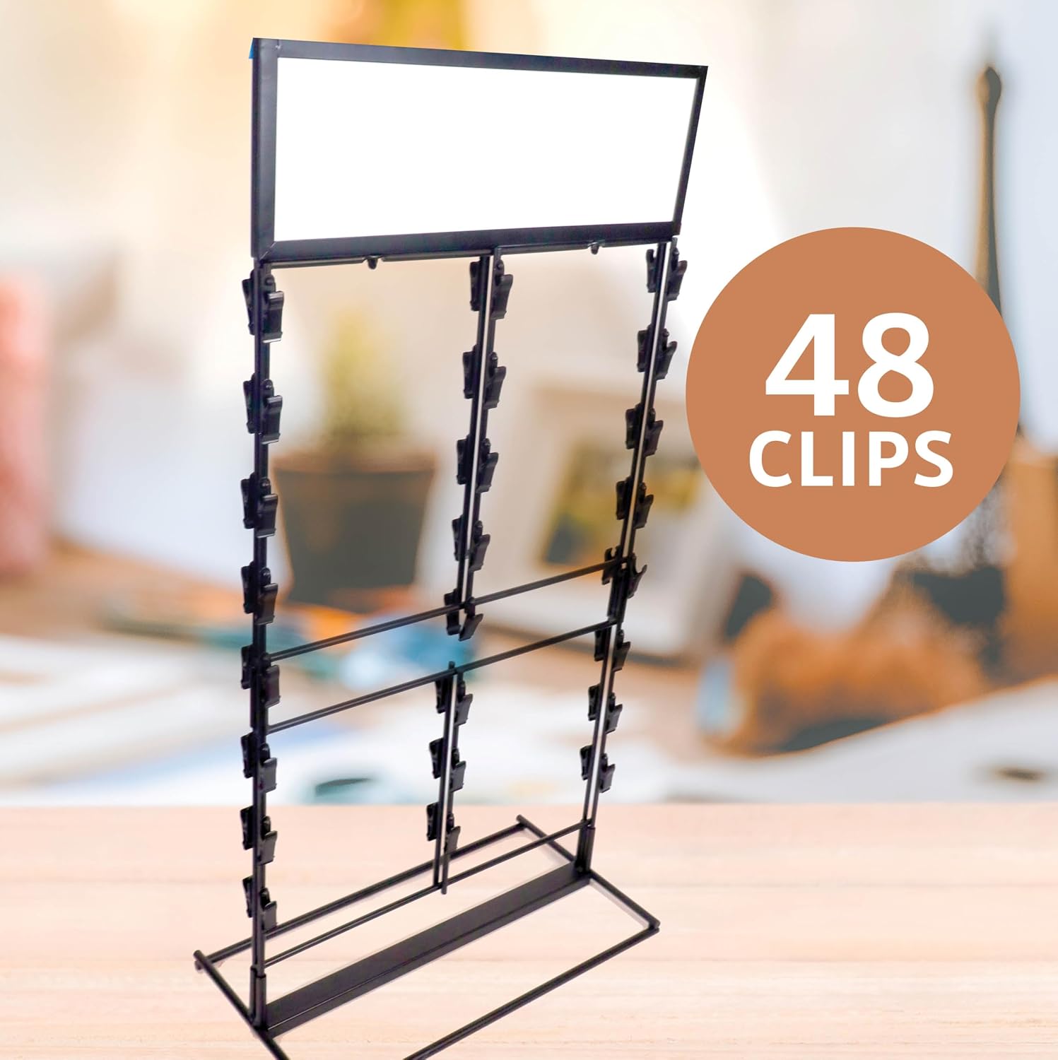 Upper Midland Products Estante de chips con pizarra de borrado en seco – 48 clips – Soporte para virutas – Estante de exhibición de dulces y