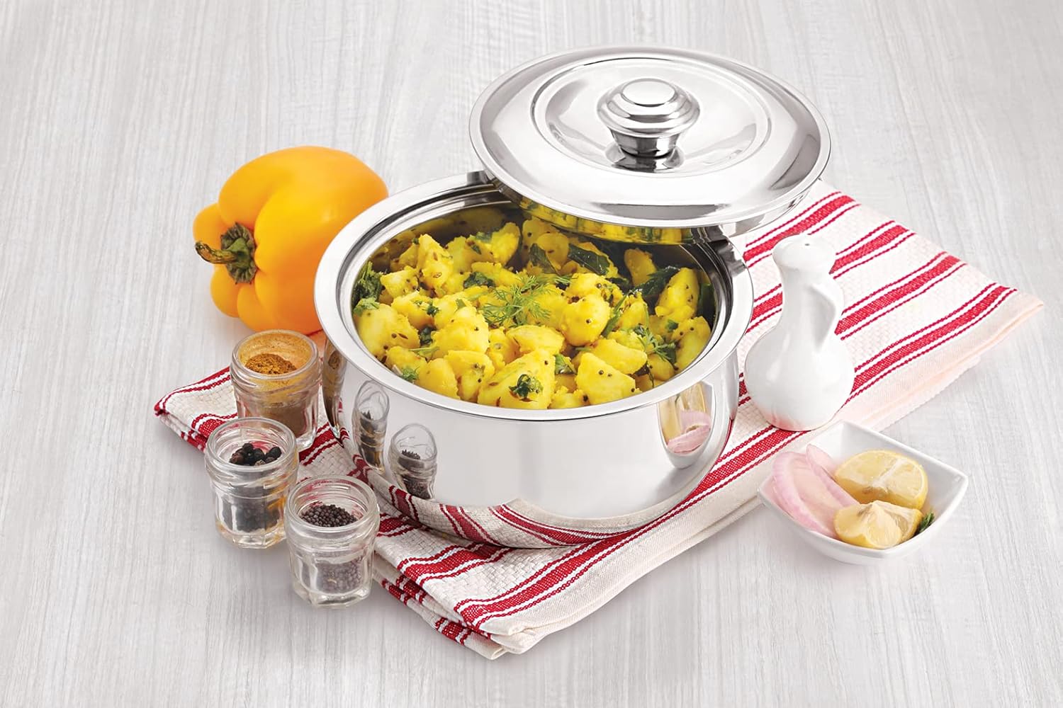 Juego de cazuela y olla de acero inoxidable – Estuche caliente de doble pared con aislamiento (67.6 fl oz2.11 QT)