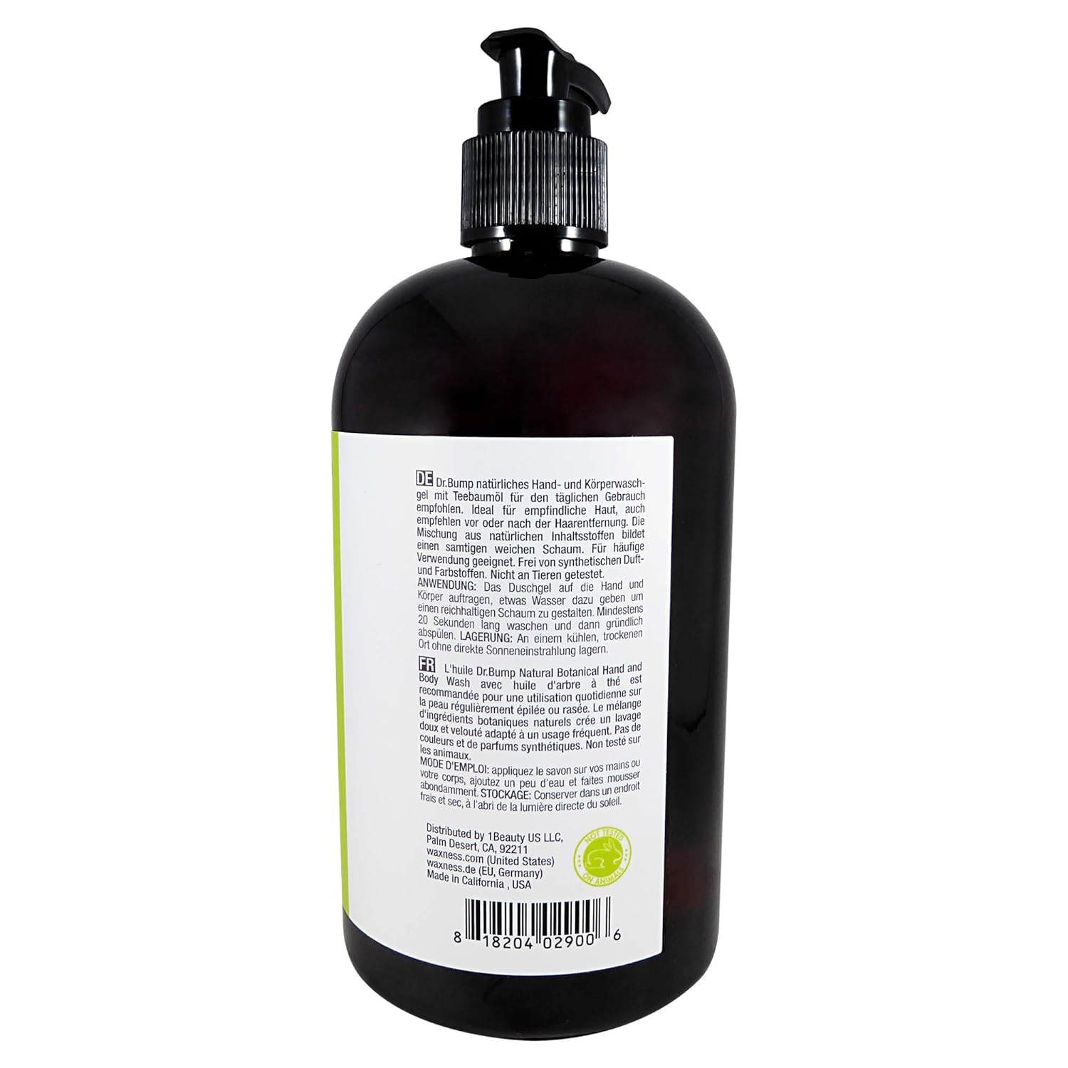 Waxness Dr. Bump Loción corporal botánica y lavado con árbol de té y hierba de limón 2 x 16 fl oz  16.2 fl oz