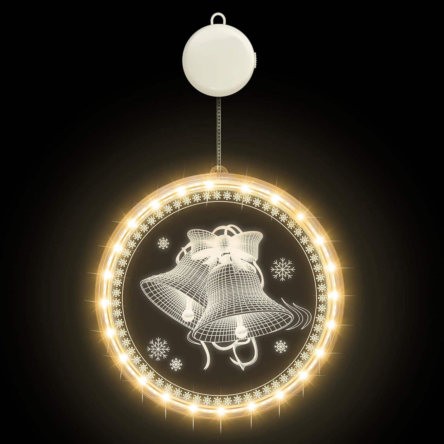TRELC Luz decorativa de Navidad para ventana, 8.2 pulgadas, 3D colgante, luces LED de decoración de ambiente, para centro comercial, hogar, ventana,