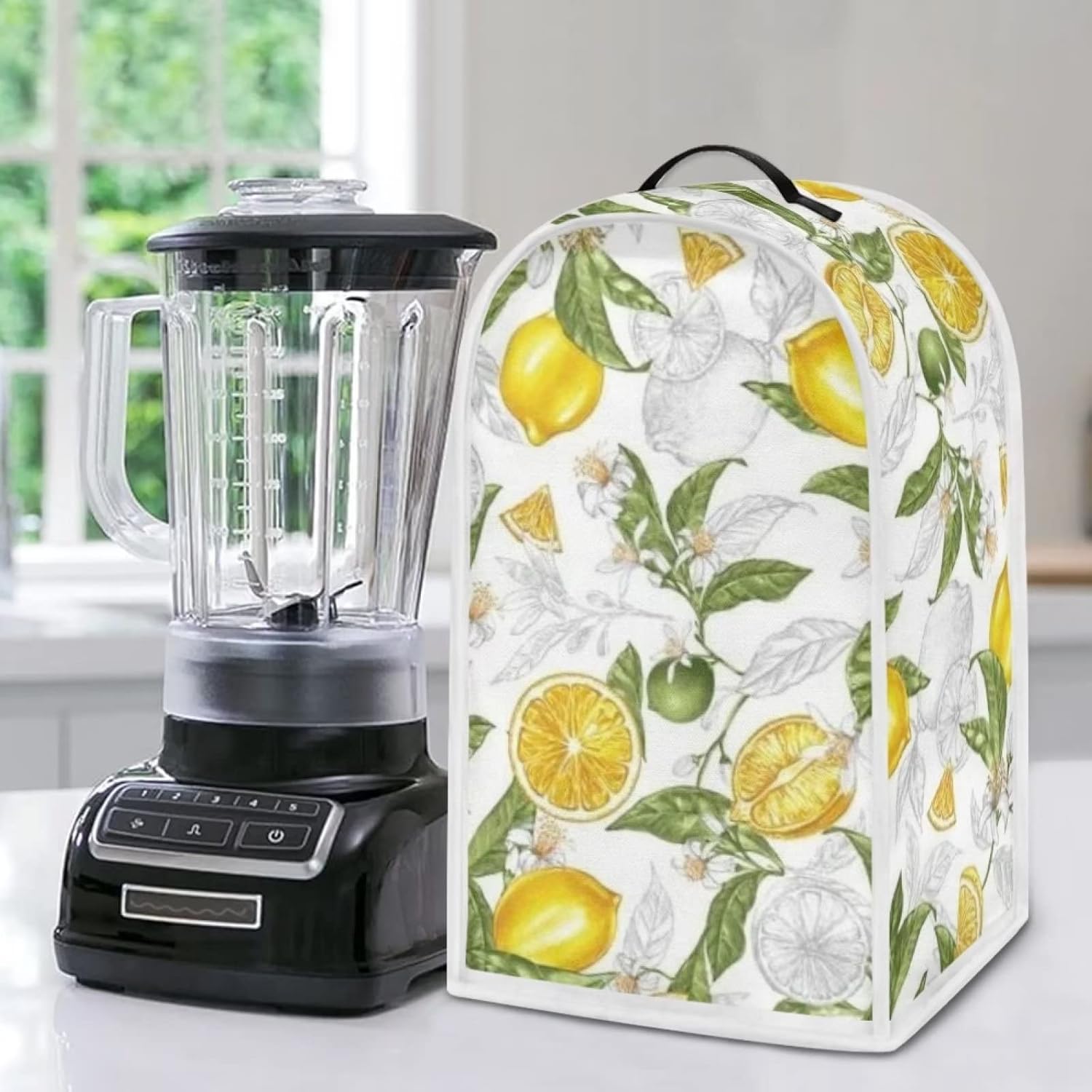 Limón Blender – Funda protectora para batidora de cocina con mango superior, funda protectora de licuadora lavable, bolsa organizadora para batidora