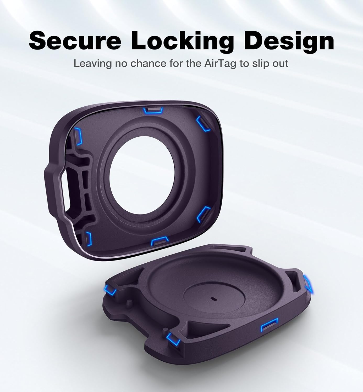 SURITCH Soporte para Apple AirTag, funda AirTag con mosquetón antipérdida, llavero protector de TPU a prueba de golpes para niños, llaves, mascotas,