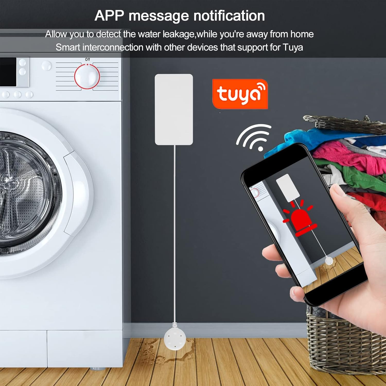 Detector inteligente de fugas de agua WiFi FloodSensor alarma para Tuya, seguridad doméstica, notificación de APP