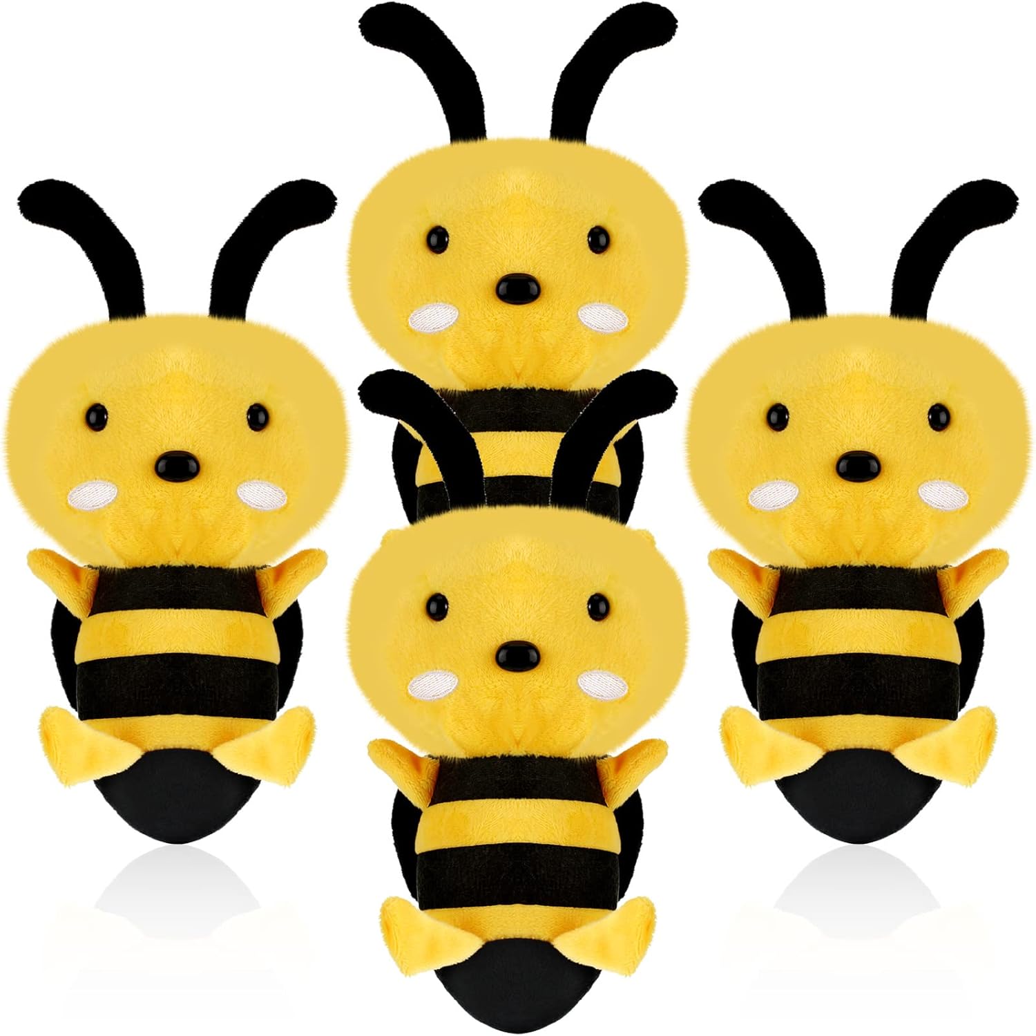 4 piezas de peluche de abeja de abeja de peluche suave de abeja de abeja de peluche para cumpleaños, graduación, baby shower, Pascua, recuerdos de
