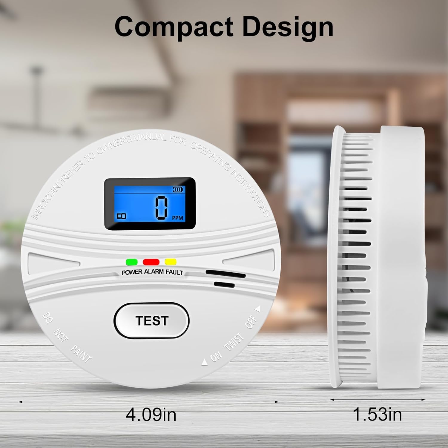 Detector combinado de alarma de monóxido de carbono de humo alimentado por batería, detector de humo detector de monóxido de carbono combinado con