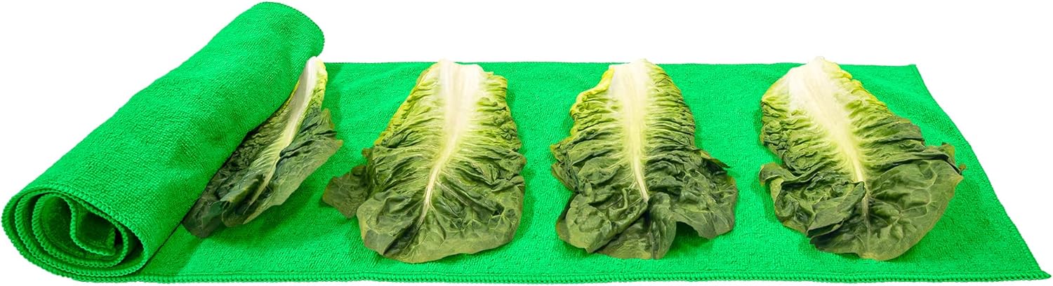 Eurow Toallas de microfibra con envoltura de lechuga, paños de secado de verduras ultra absorbentes, toallas de cocina reutilizables para verduras,