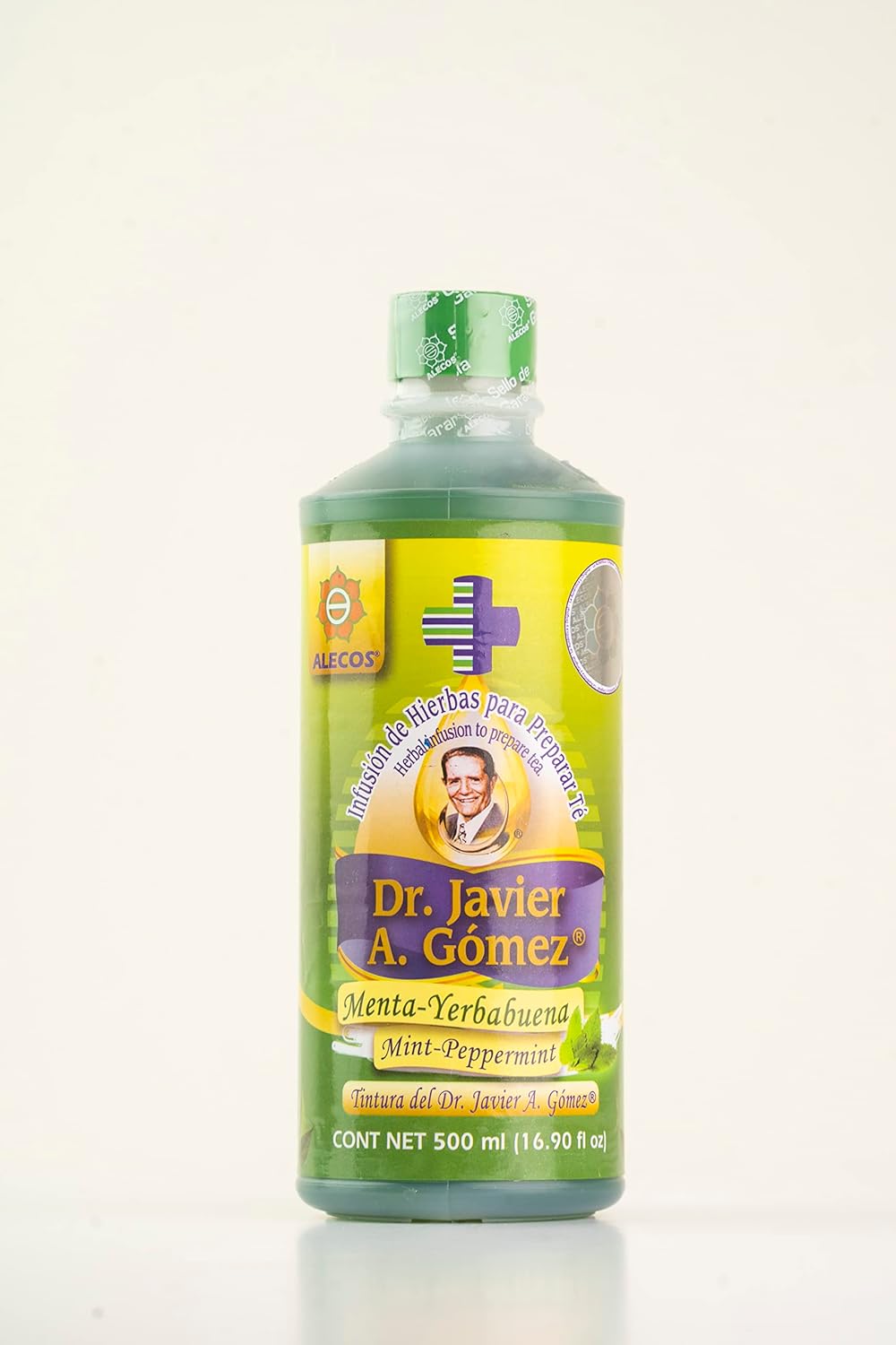 Alecos Tintura Infusión de Yerbas del Dr. Javier A. Gómez Natural y Menta Yerbabuena 16.9 fl oz (Paquete de 2), 2.2 libras