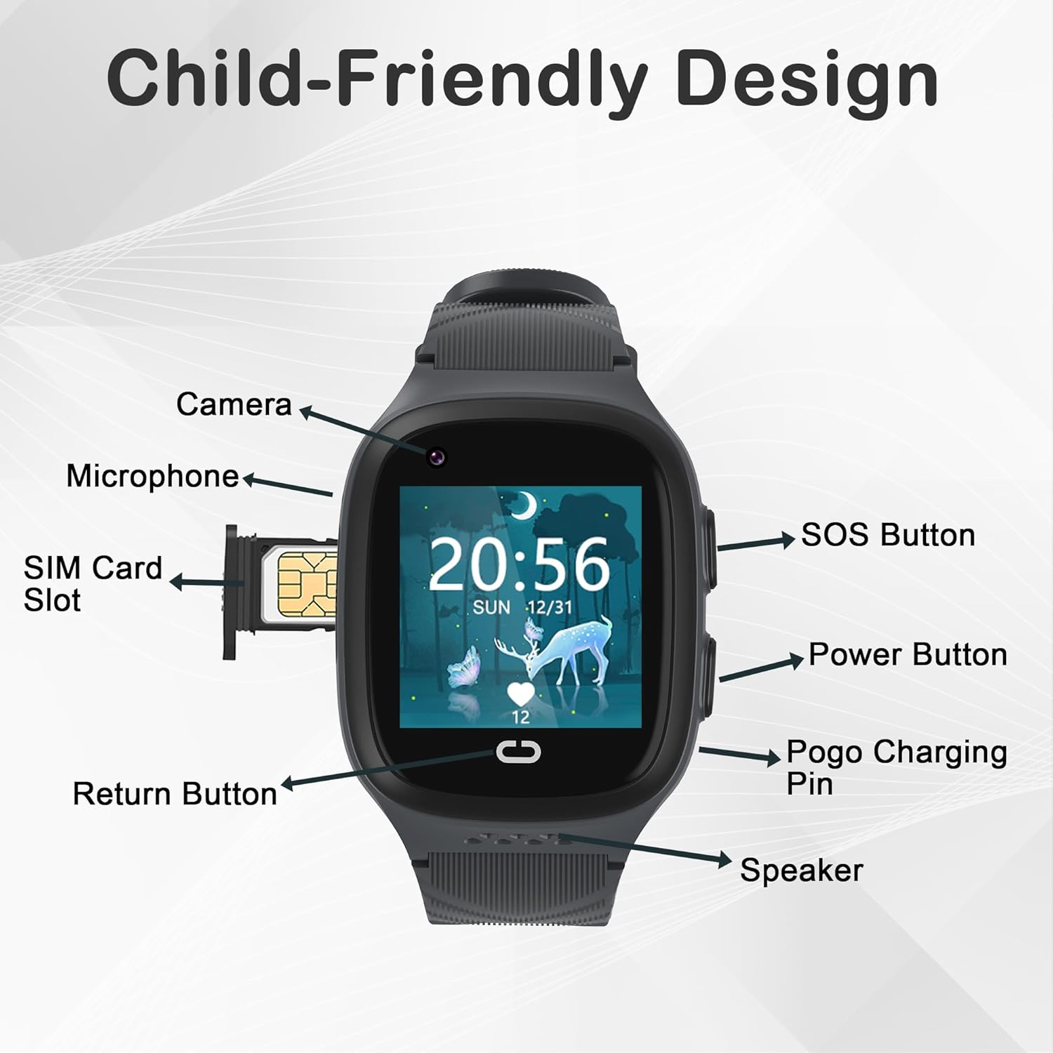 Reloj inteligente para niños, relojes inteligentes para niños y niñas con pantalla táctil HD de 16 juegos, reproductor de música, cámara, reloj
