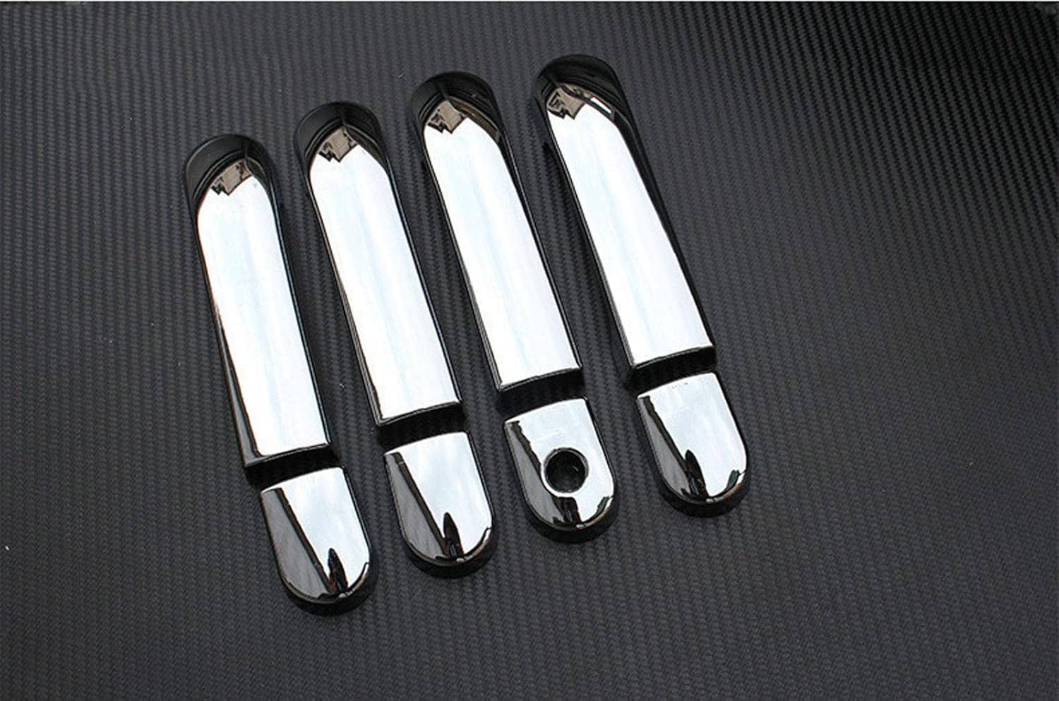 TURIM Para Nissan March Micra K12 2003-2010 Nissan Cube Z11 2002-2008 Livina 2007-2013 Cubiertas de manija de puerta de coche de fibra de carbono