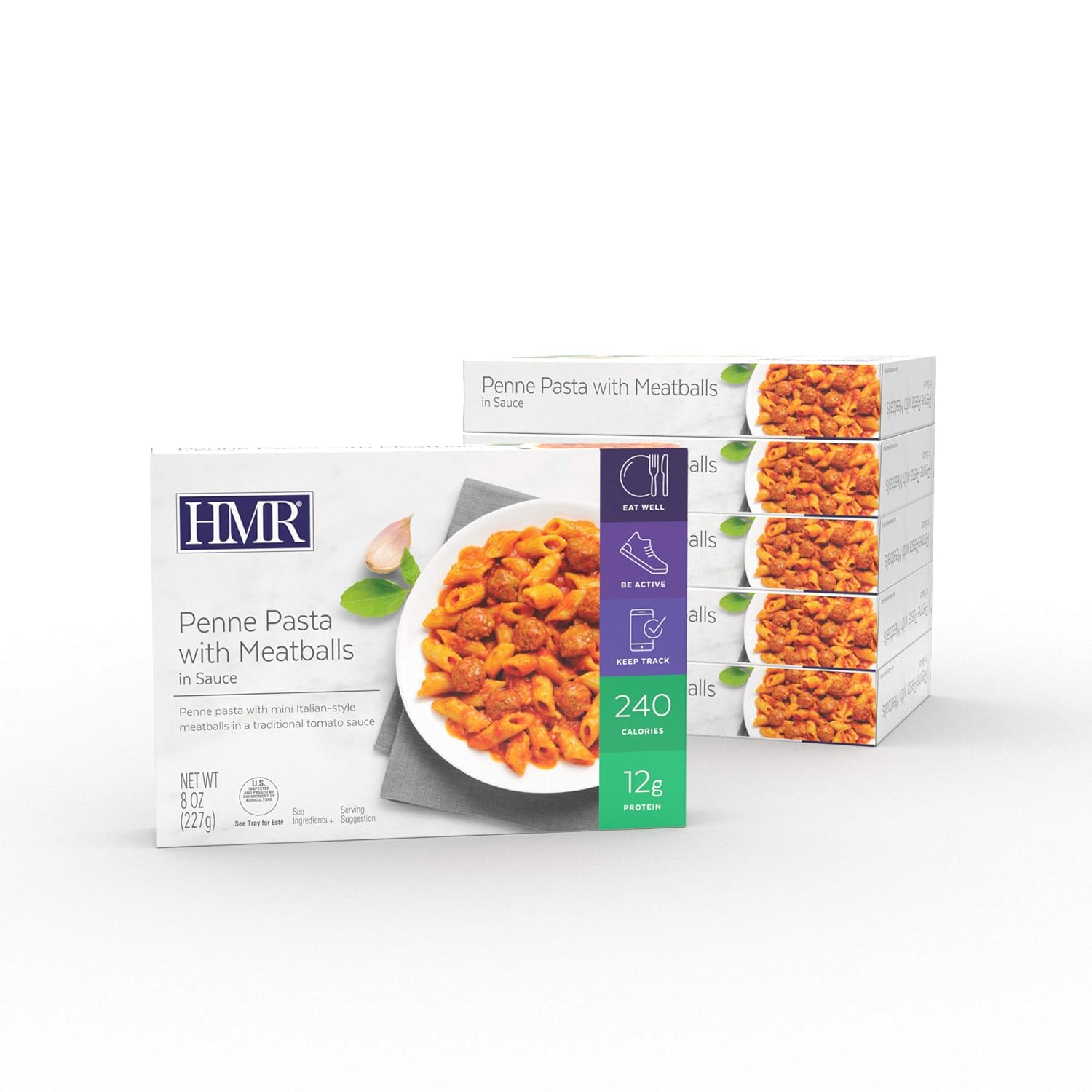 HMR Penne Pasta con albóndigas Entrée  Almuerzo o cena preenvasados para apoyar una alimentación saludable  Listo para comer  0.44 oz de proteína