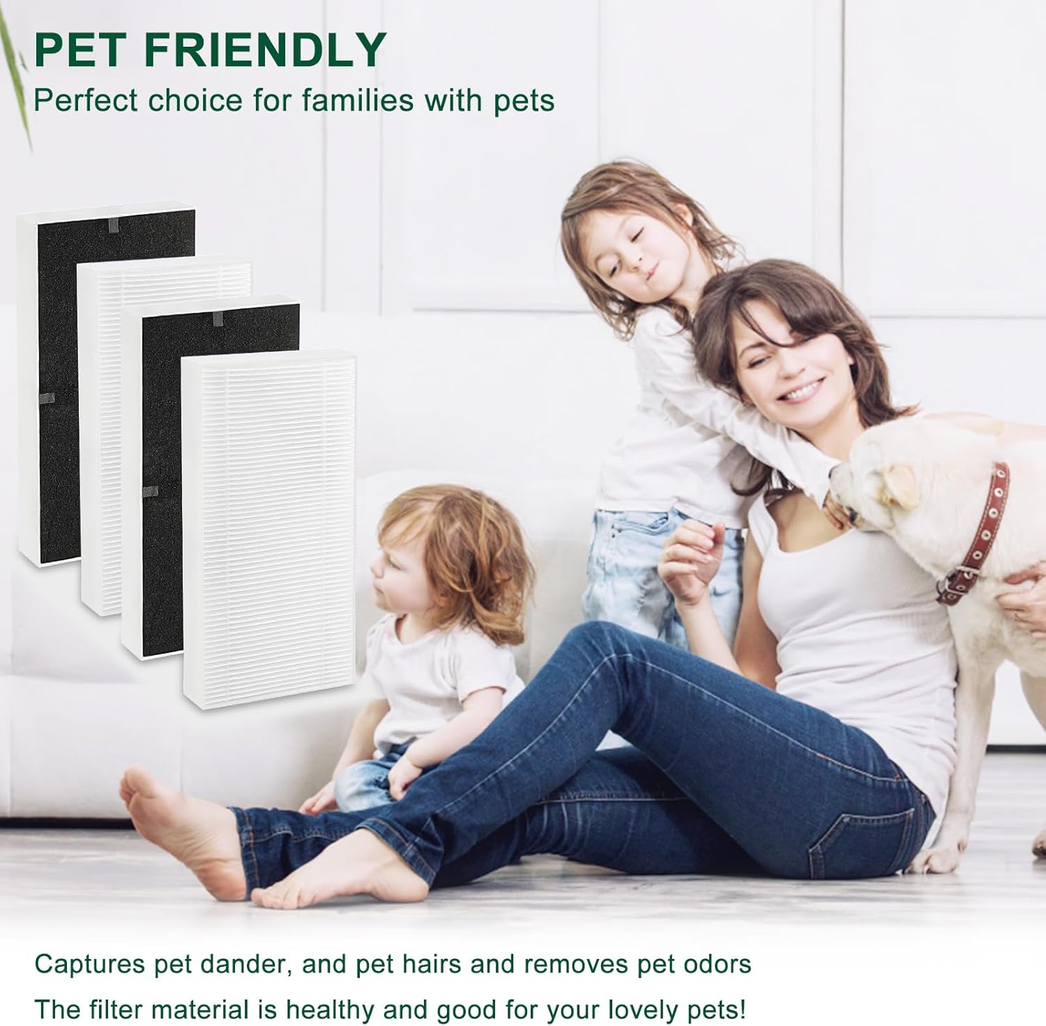 Paquete de 4 filtros de purificador de aire Febreze de repuesto para FRF102B  Compatible con filtro Honeywell U HRF201B  Compatible con Honeywell
