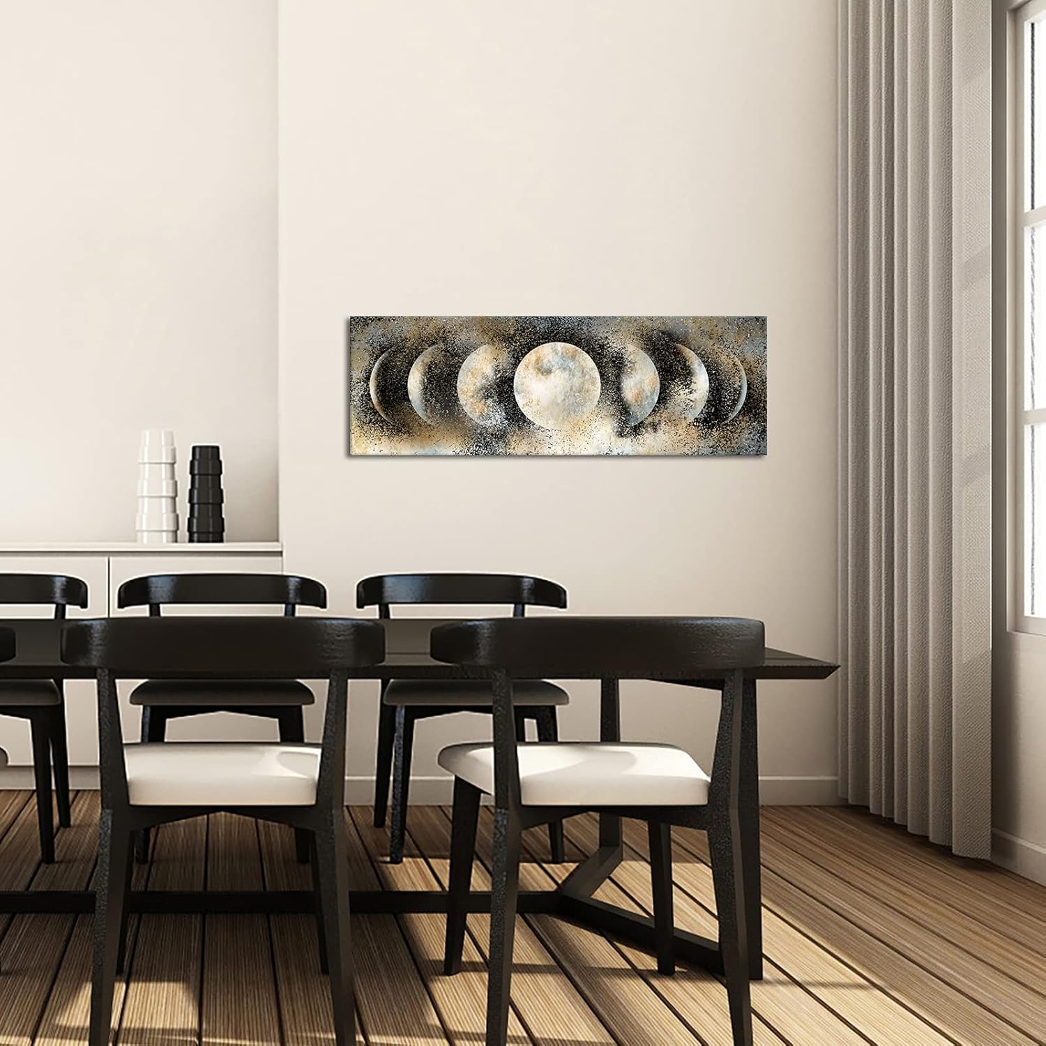RnnJoile Lienzo decorativo para pared, diseño de fase lunar, póster de astrología, escena espacial, impresiones para decoración moderna del hogar y