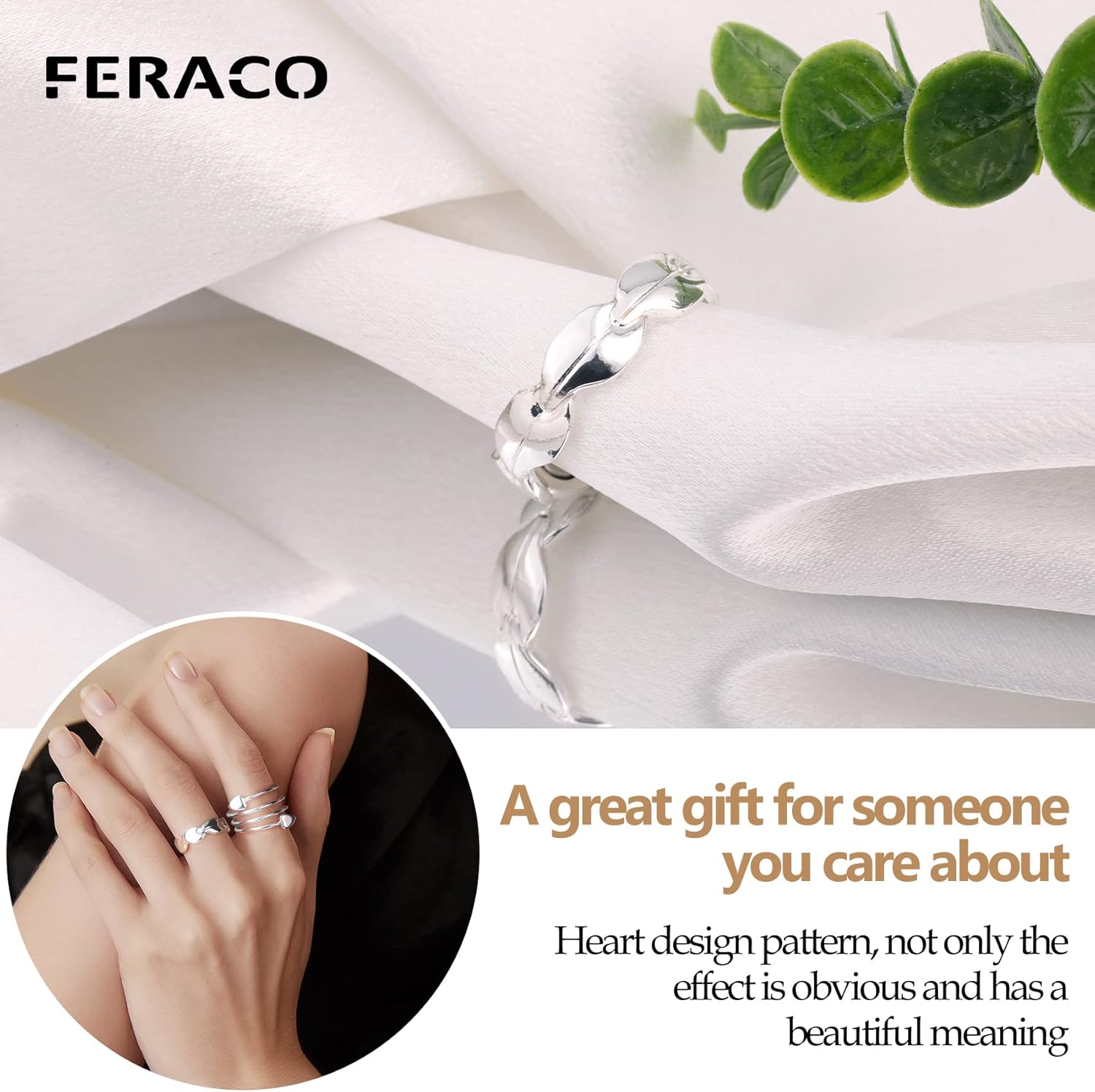Feraco Anillo de cobre para mujer para artritis y alivio del dolor en las articulaciones, 99.99% cobre puro, recuperación magnética de terapia para