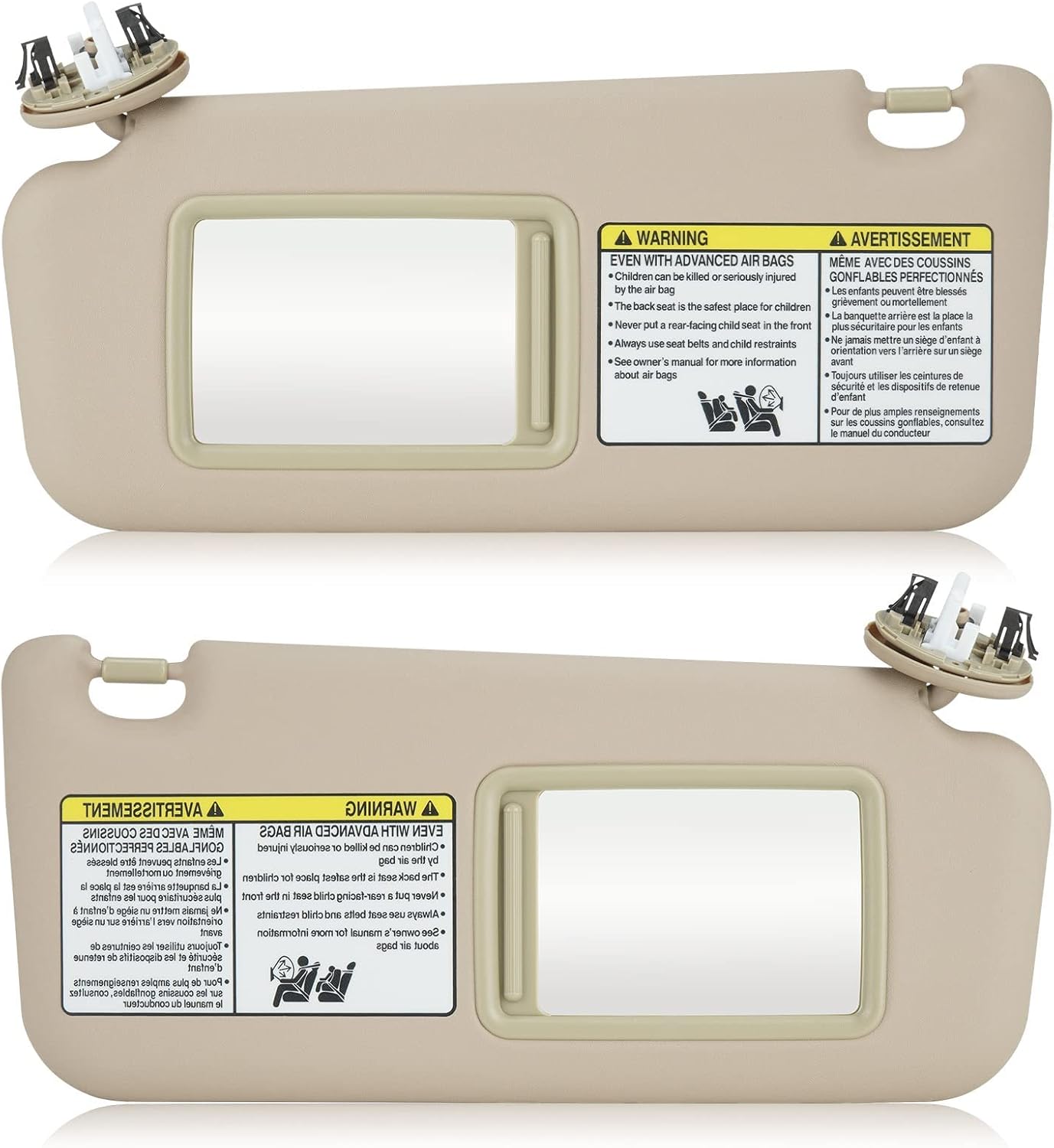 Visera solar izquierda y derecha con luz de tocador para Toyota RAV4 2006-2013, lado del conductor y pasajero, repuesto beige 74320-42501-B2
