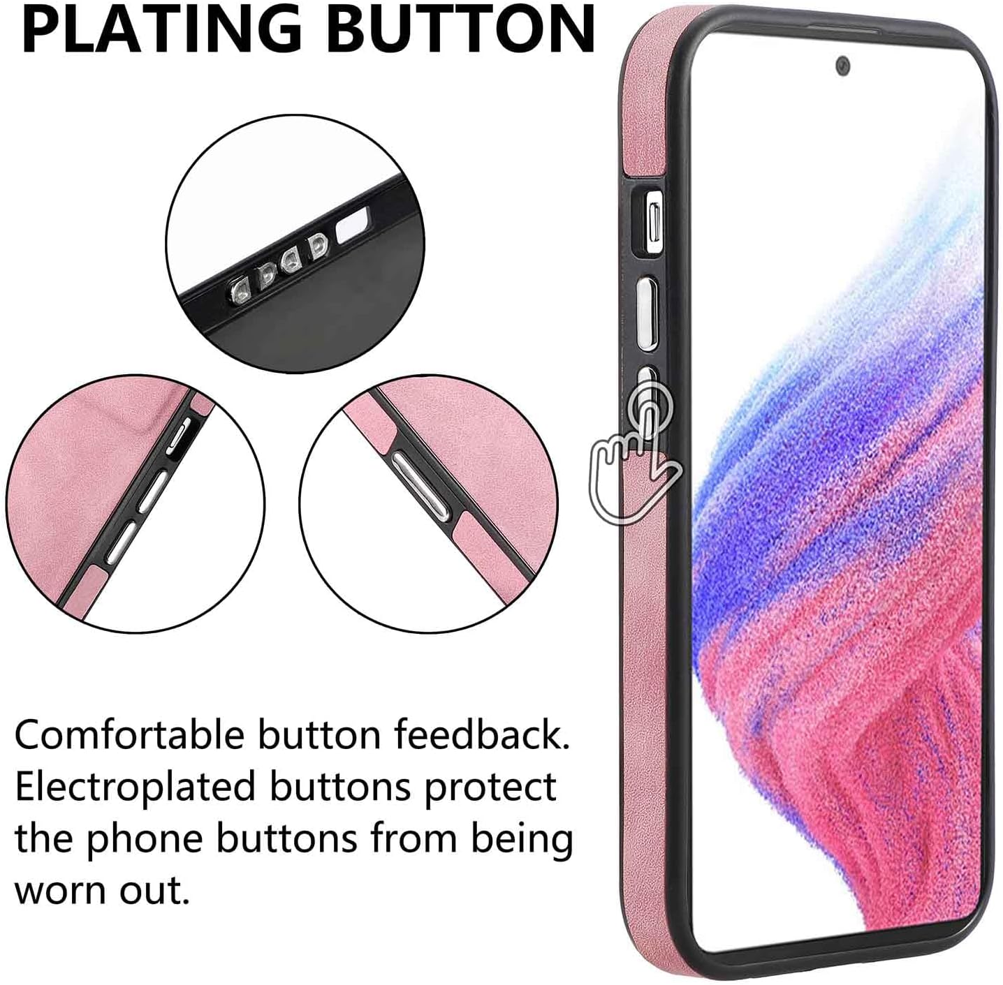 Asuwish Funda de teléfono para Samsung Galaxy A53 5G con protector de pantalla de vidrio templado y funda delgada de cuero suave y resistente,