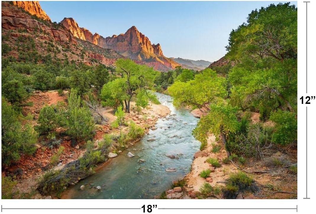 The Watchman Sunset Zion Parque Nacional Utah Fotografía Montaña Naturaleza Paisaje Paisaje Escénico Parques Cuadro América Árboles Otoño Río Fresco