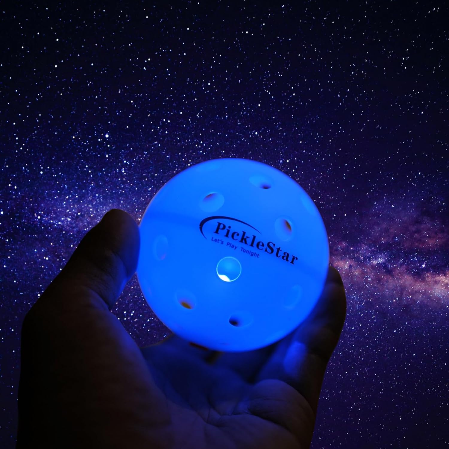 PickleStar – Pelotas de pickleball con luz LED, bolas de pickleball que brillan en la oscuridad, tamaño oficial al aire libre con luz, paquete de 4