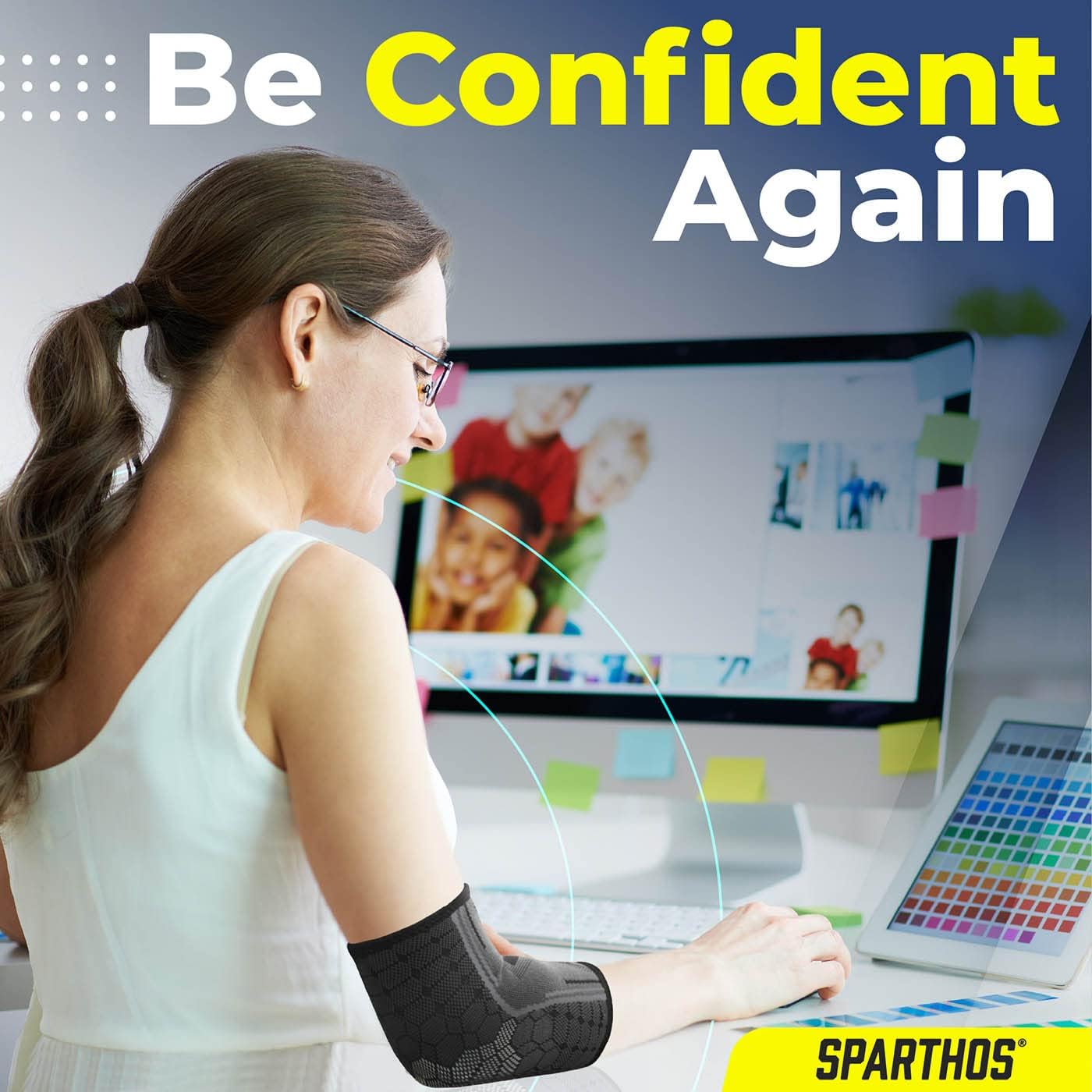 Sparthos – Par de coderas de compresión, para tenis y golf, para hombre y mujer, fabricadas con una innovadora mezcla elástica transpirable