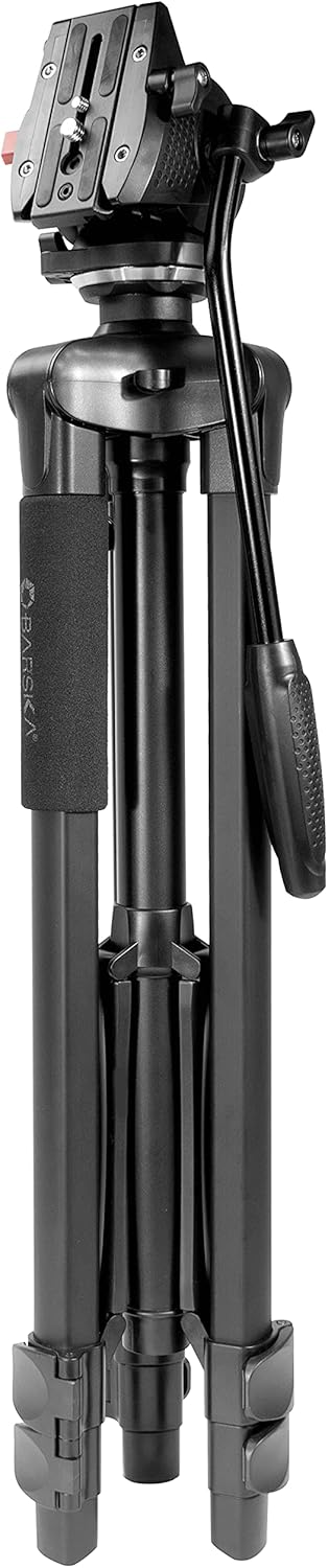 Barska AF13650 Trípode profesional con cabezal fluido y estuche de transporte para detectar visores, binoculares, cámaras, etc