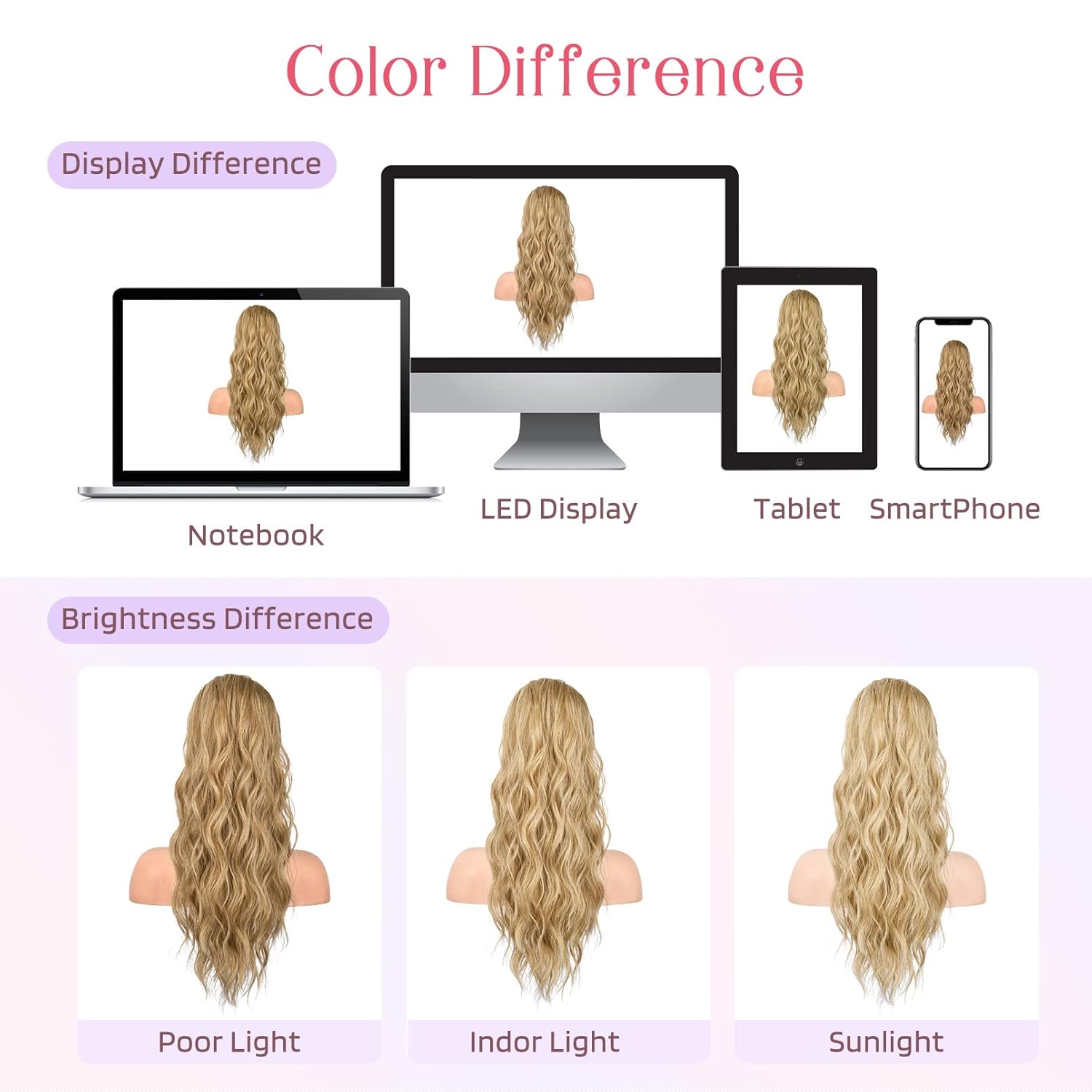 HOOJIH Extensión de cola de caballo, extensiones de cabello con cordón, 26 pulgadas de largo, rizado, ondulado, sintético, postizo natural para