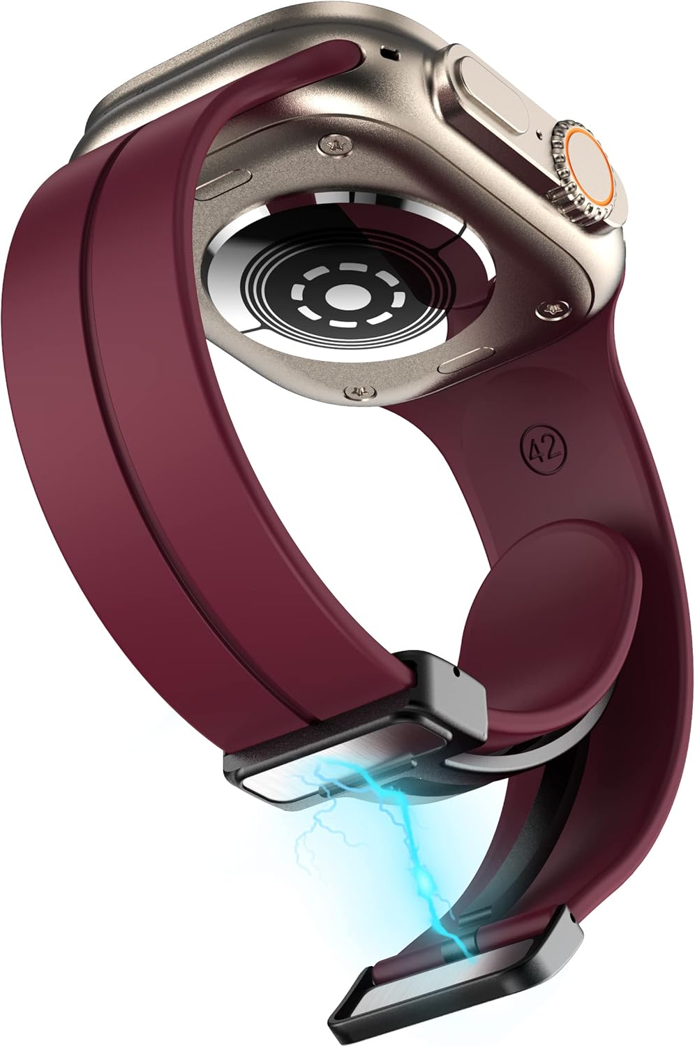 Correa magnética compatible con Apple Watch Band de 1.496 in 1.575 in 1.614 in 1.654 in 1.732 in 1.772 in 1.929 in, correa deportiva de silicona