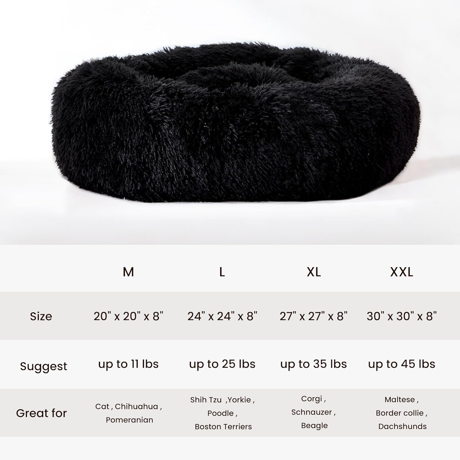 WESTERN HOME WH Cama calmante para perros y gatos, cama antiansiedad en forma de dona, cálida y acogedora cama redonda suave para perros y gatos de