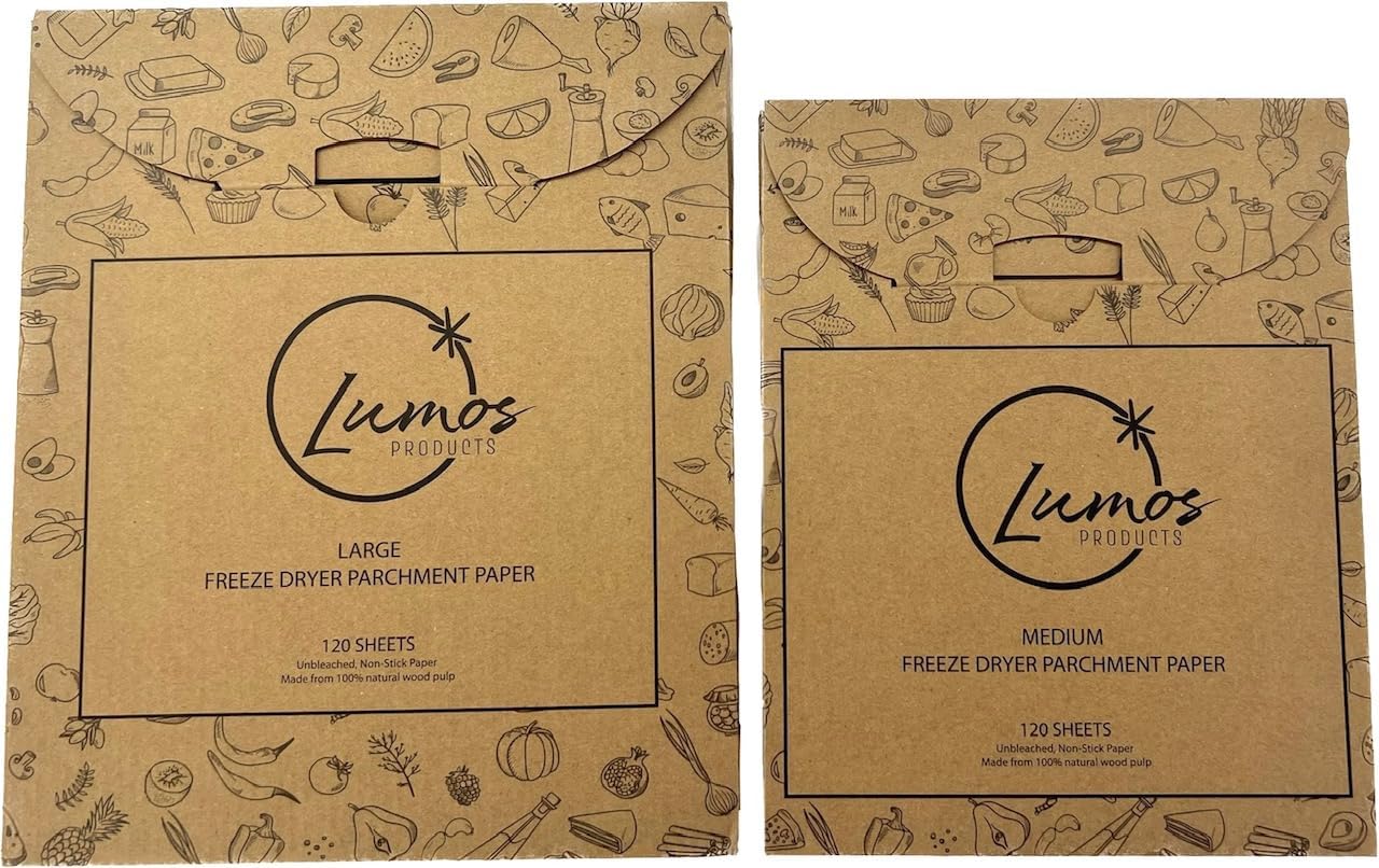 Lumos Products, Papel pergamino para liofilizar, ajuste personalizado para bandejas grandes de cosecha y se mantienen frescas, pulpa de madera 100%