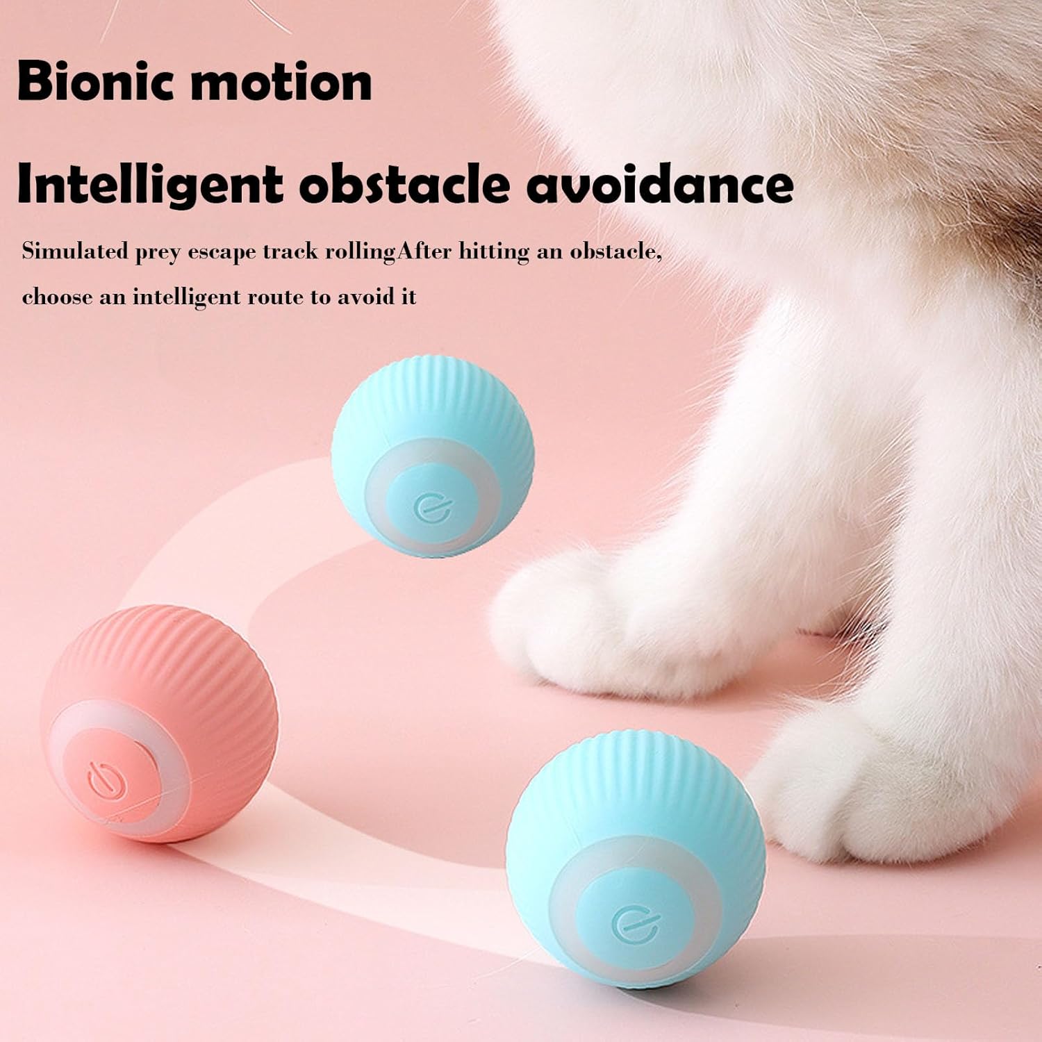 PIPLYKI Power Cat Ball 2.0 Juguete para gatos, nueva bola interactiva para gatos inteligente, bola de juguete automática para gatos, bola rodante