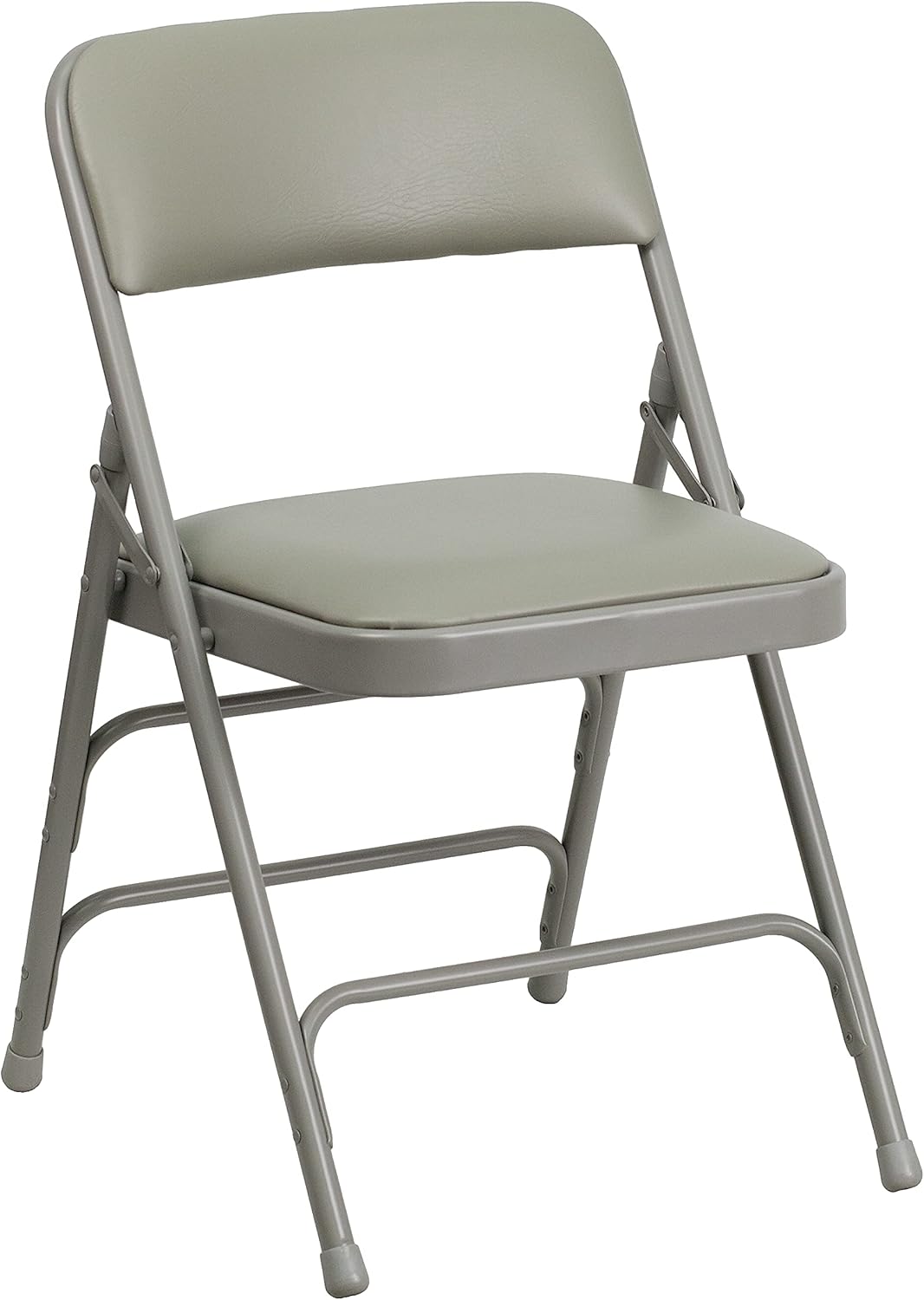 Flash Furniture HERCULES Series – Silla plegable de metal de vinilo gris curvada con triple soporte y doble bisagra, 2 unidades