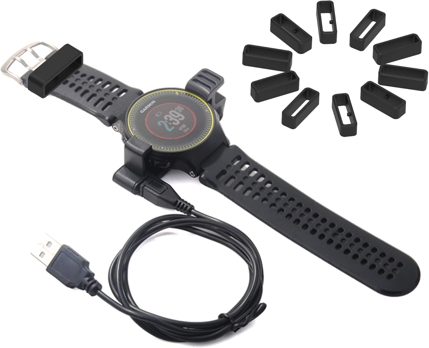 FitTurn Paquete de 6 accesorios de repuesto para anillos de sujeción de banda de silicona, compatibles con Cubitt CT4CT2 Pro GPS Smart Watch Band