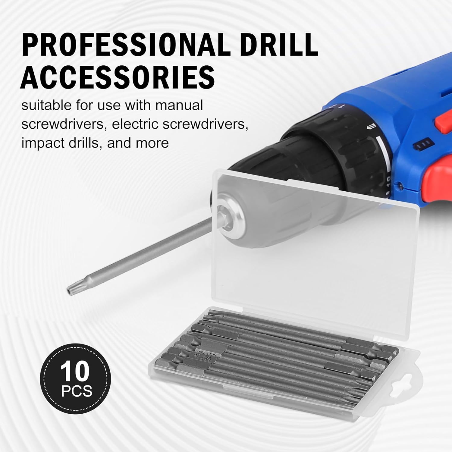 VESTTIO Juego de puntas de destornillador Torx de seguridad T25, a prueba de manipulaciones, estrella de 6 puntos, 10 unidades, vástago hexagonal de