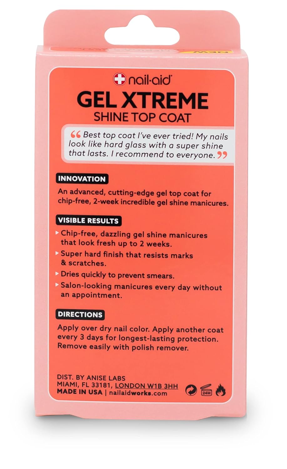 Nail-Aid Gel Xtreme Shine – Capa superior transparente, 0.55 onzas líquidas (paquete de 2)